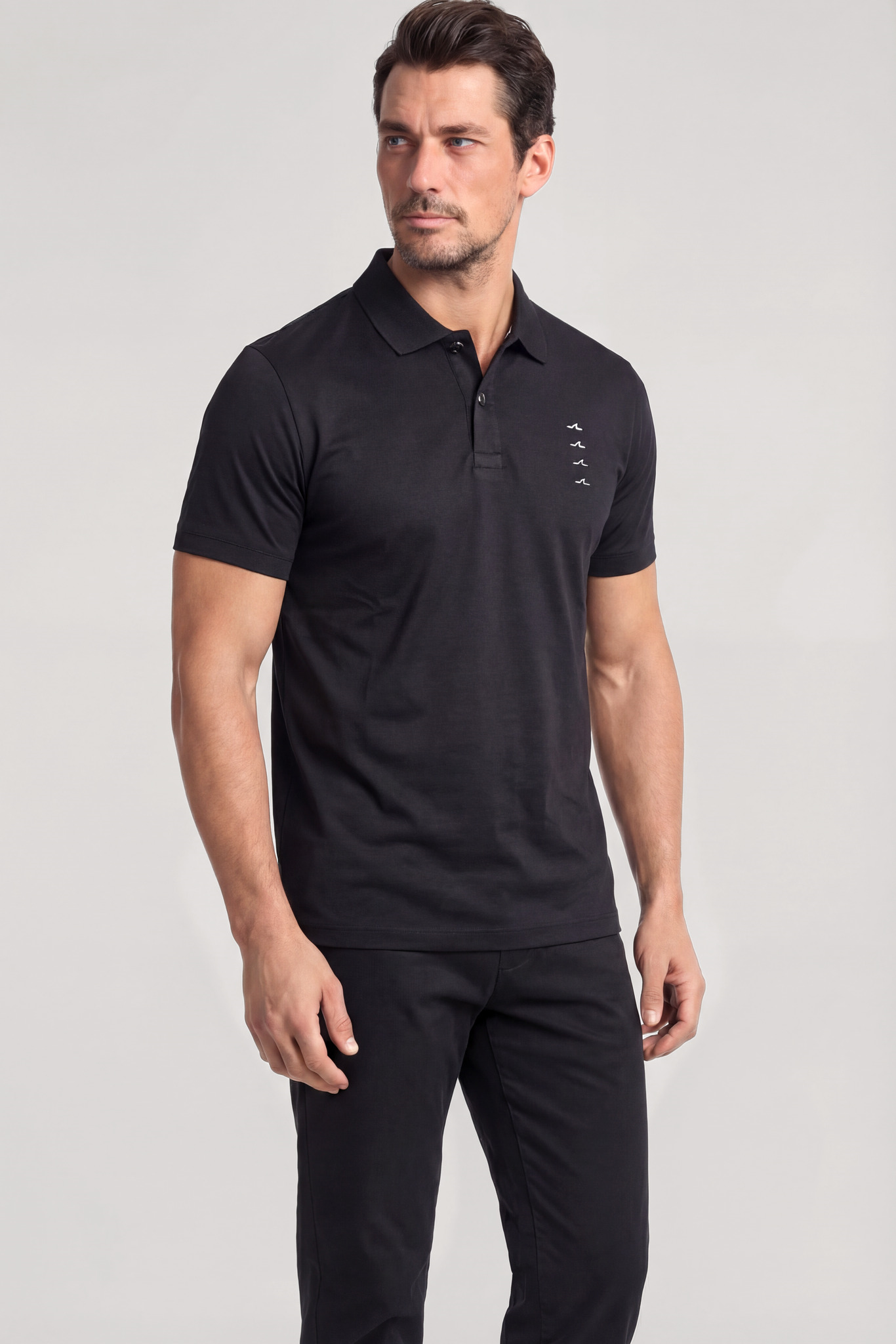Paul Shark Paul Shark Erkek Regular Fit %100 Pamuklu Logo Detaylı Kısa Kollu Siyah Polo Yaka T-Shirt 26411236-011