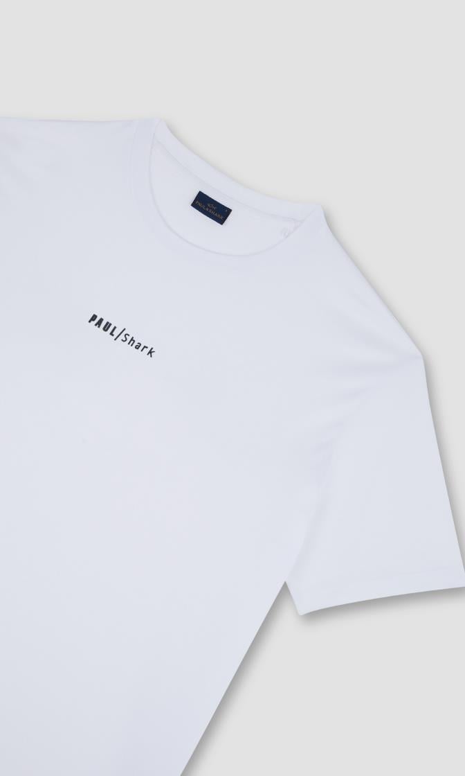 Paul Shark Paul Shark Erkek Regular Fit Yuvarlak Yaka İnce %100 Pamuklu Kısa Kollu Beyaz T-Shirt 25411060-010