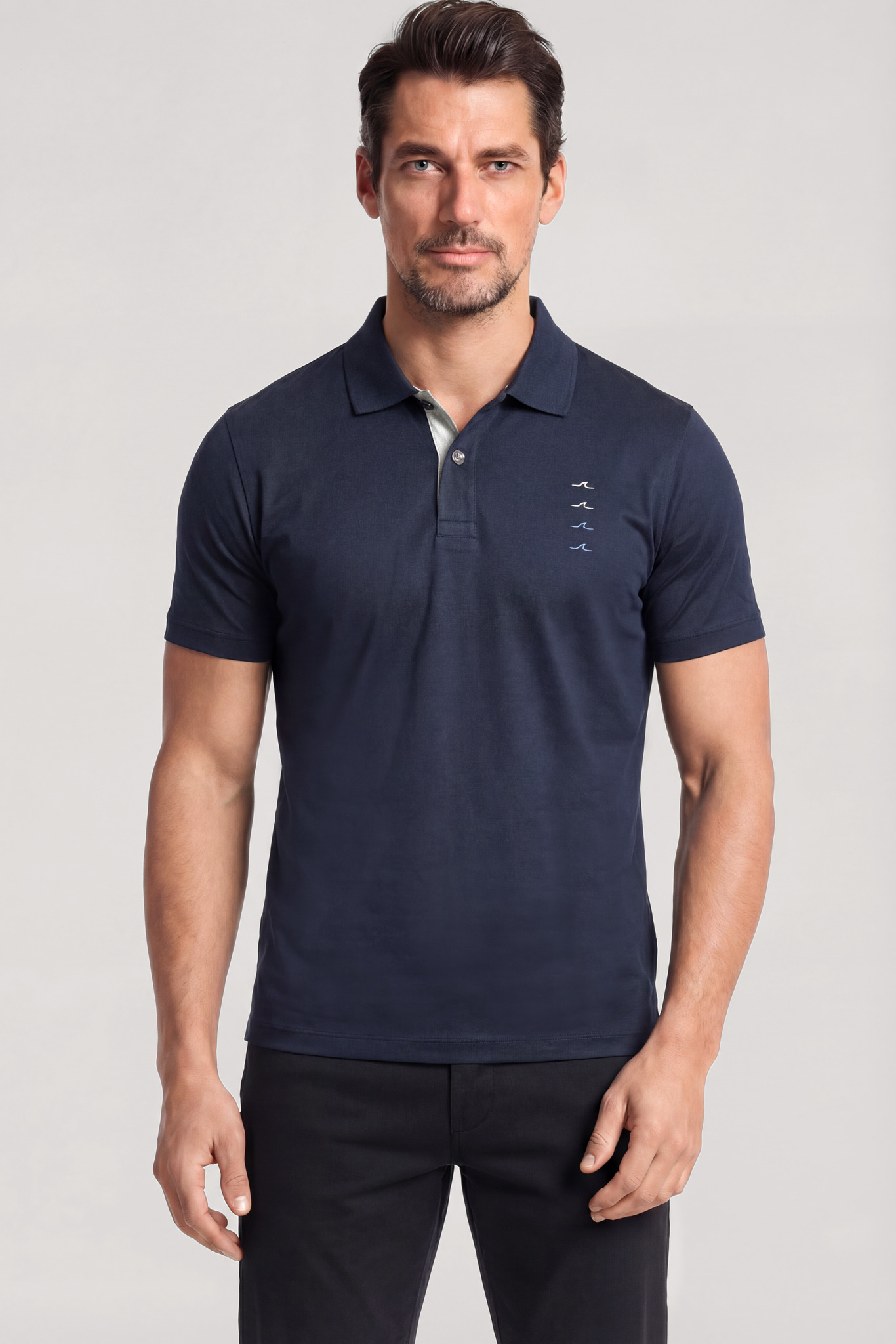 Paul Shark Paul Shark Erkek Regular Fit %100 Pamuklu Logo Detaylı Kısa Kollu Lacivert Polo Yaka T-Shirt 26411236-013