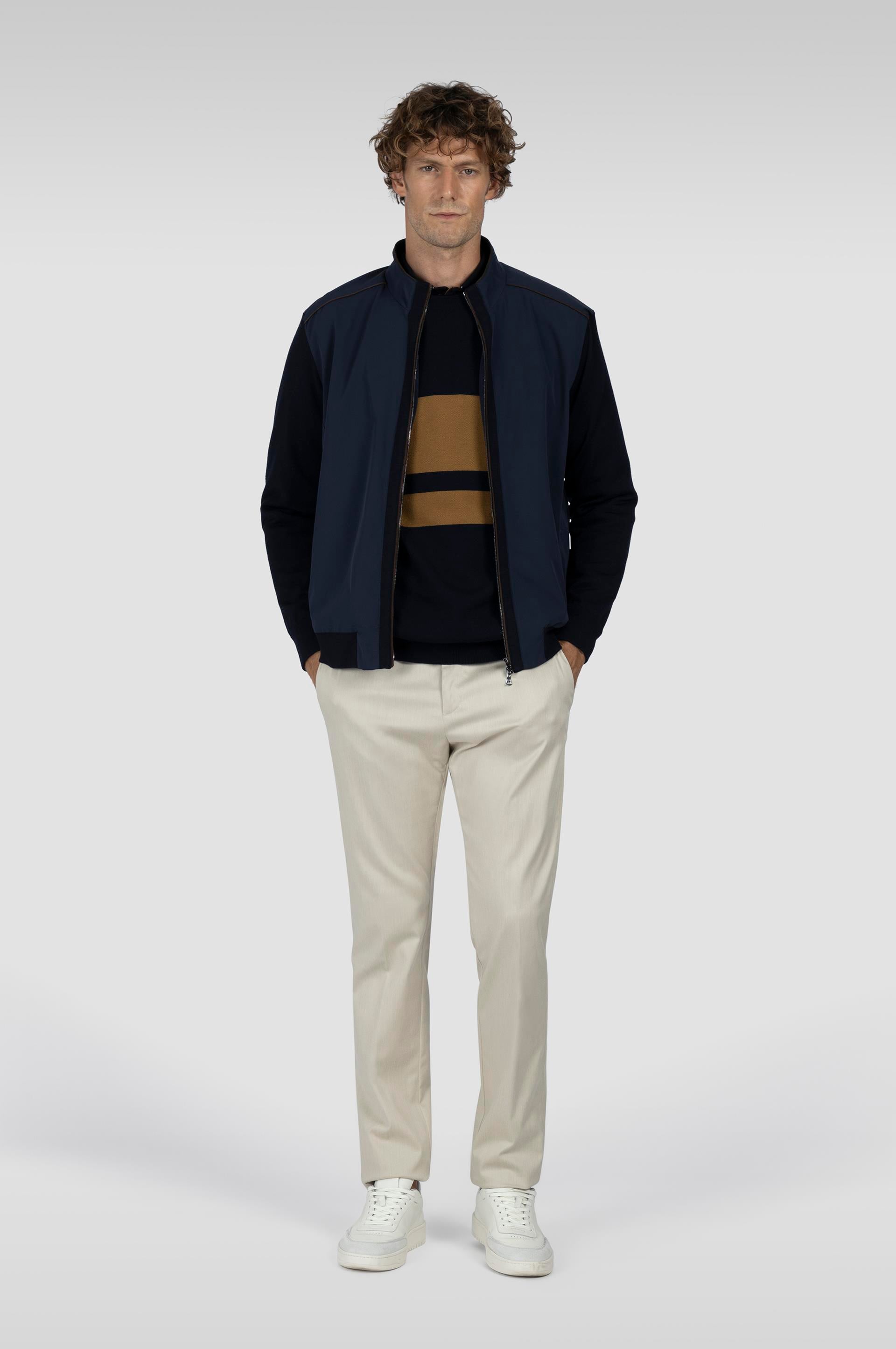 Paul Shark Paul Shark Erkek Regular Fit Dik Yaka Saf Yün İçerikli Uzun Kollu Lacivert Triko 15311268-050