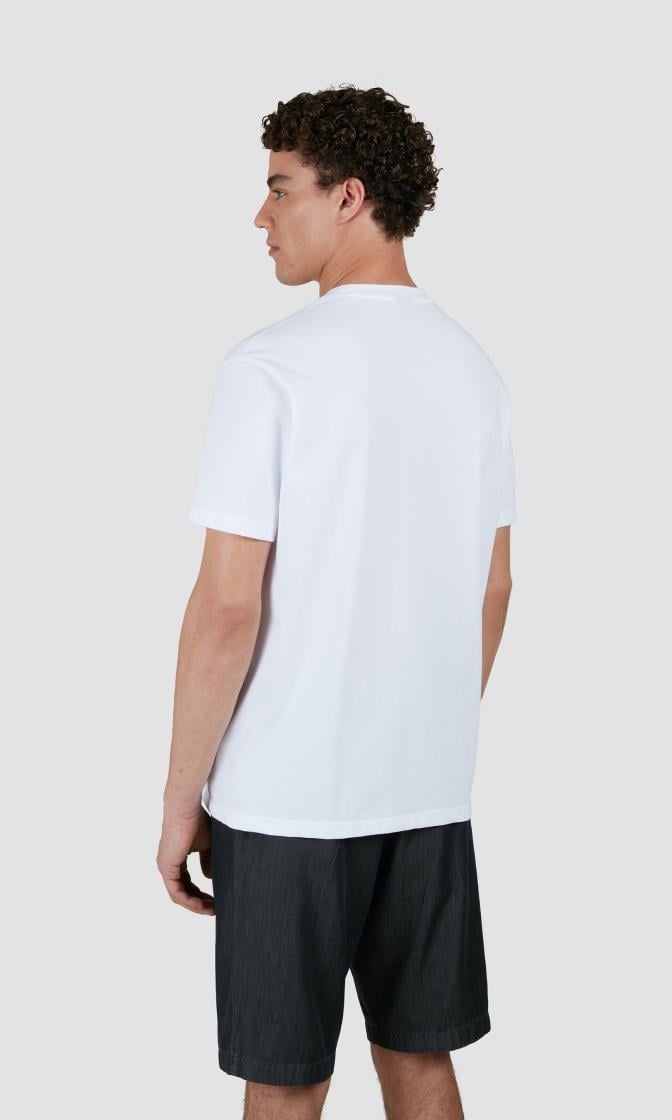 Paul Shark Paul Shark Erkek Regular Fit Yuvarlak Yaka İnce %100 Pamuklu Kısa Kollu Beyaz T-Shirt 25411060-010