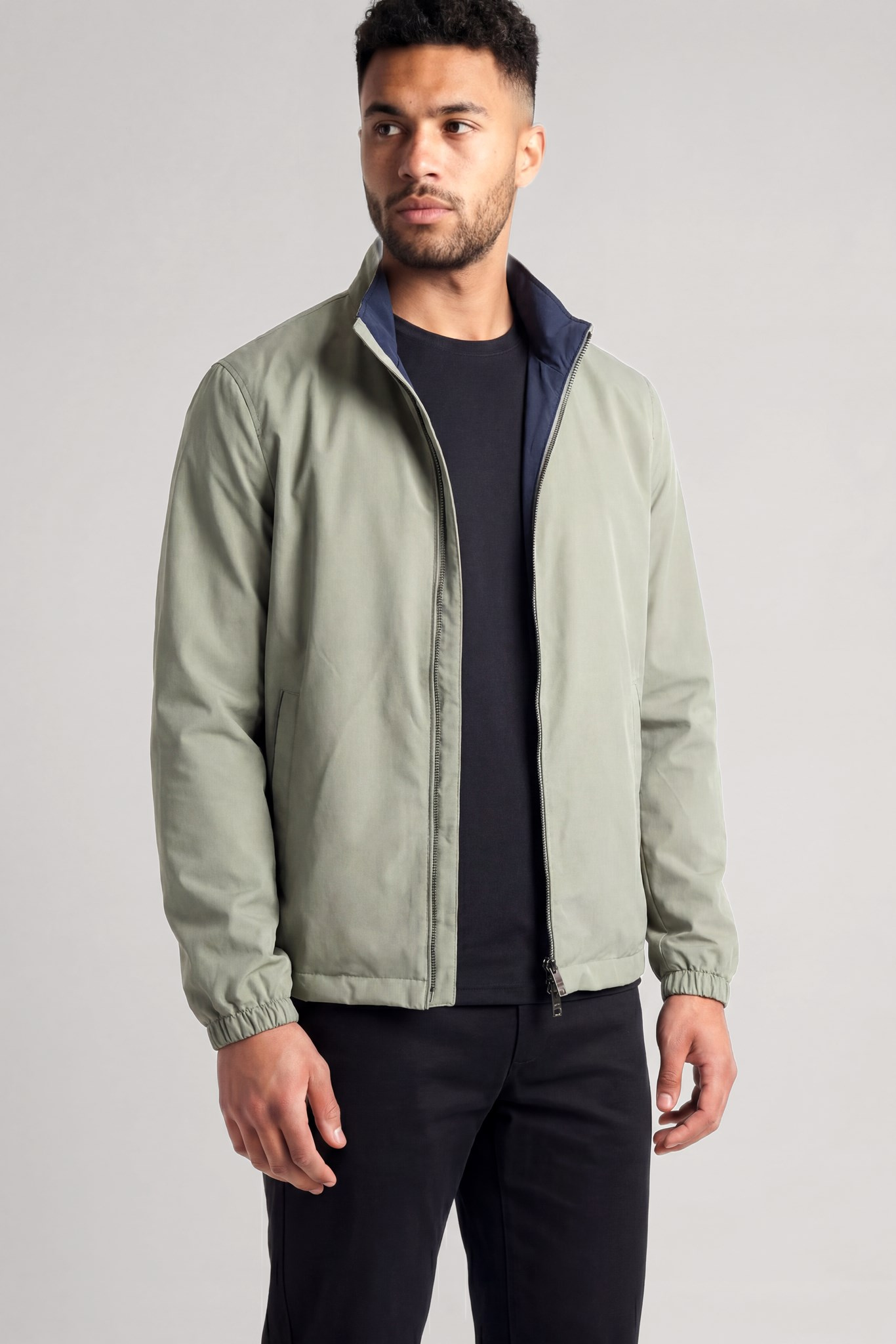 Paul Shark Paul Shark Erkek Regular Fit Dik Yaka Fermuarlı Çift Taraflı Mavi Ceket 26412105-096