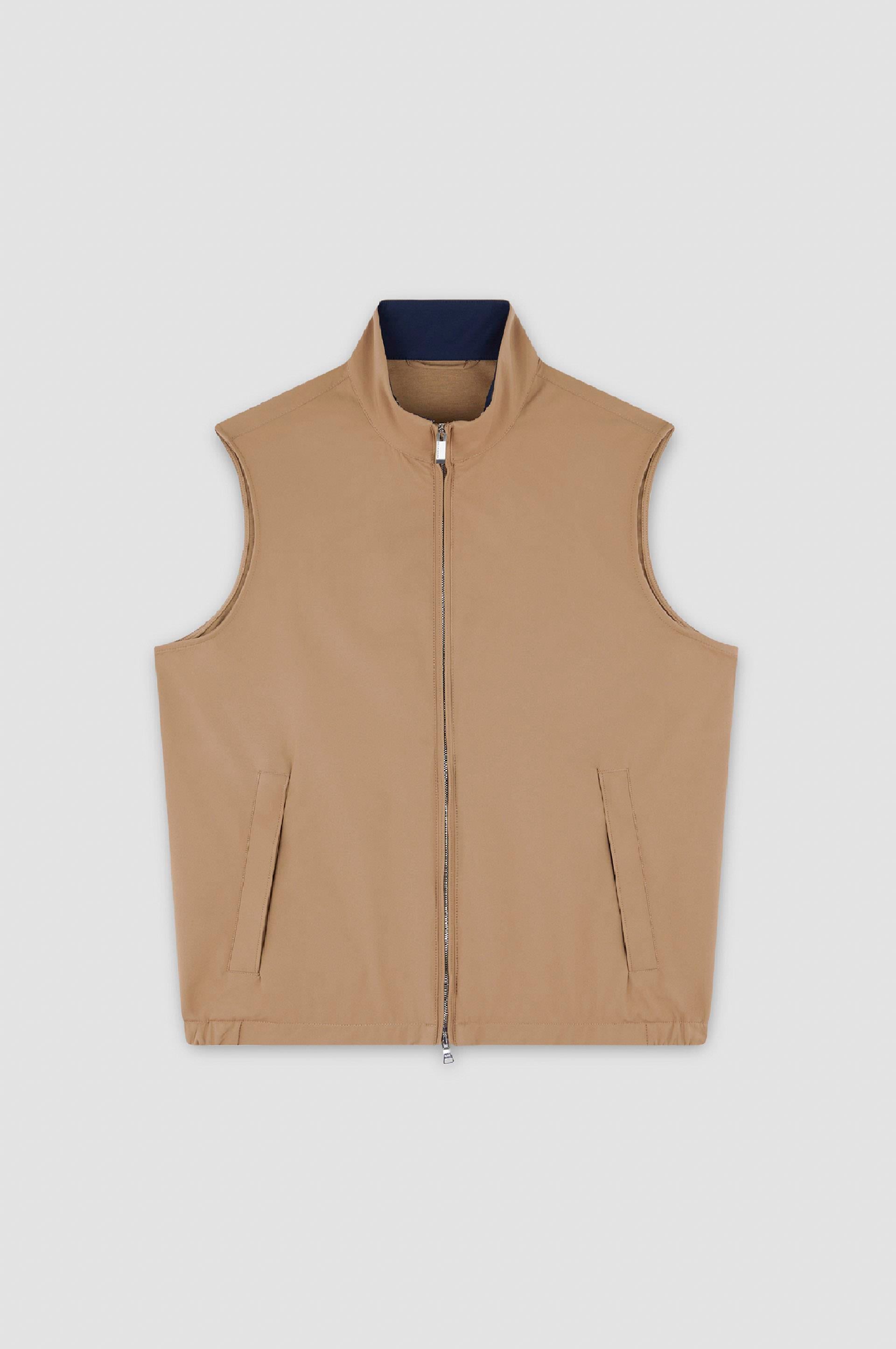 Paul Shark Paul Shark Erkek Regular Fit Dik Yaka Fermuarlı İç Cepli Kahverengi Yelek 25412621-627