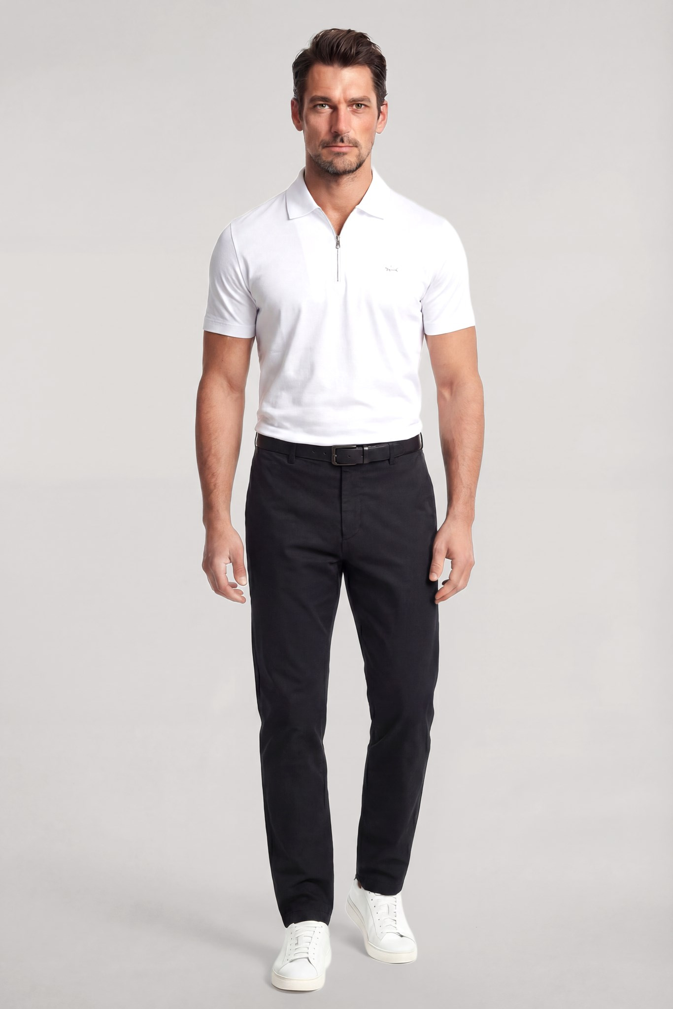 Paul Shark Paul Shark Erkek Regular Fit Logo Detaylı Pamuklu Kısa Kollu Beyaz Polo Yaka T-Shirt 26411262SM-010