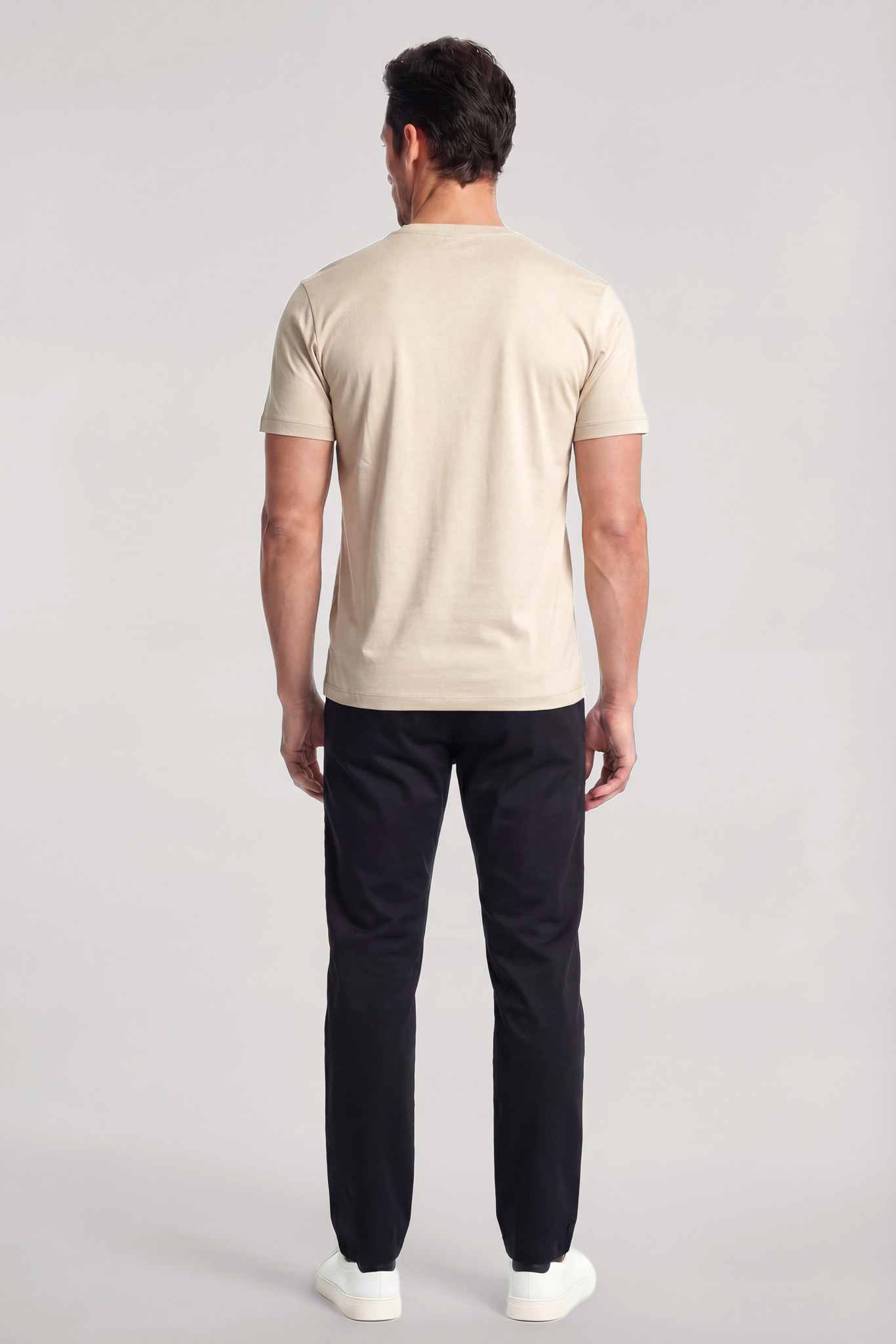 Paul Shark Paul Shark Erkek Regular Fit Yuvarlak Yakalı Pamuklu Logo İşlemeli Kısa Kollu Bej T-Shirt 26411049-348