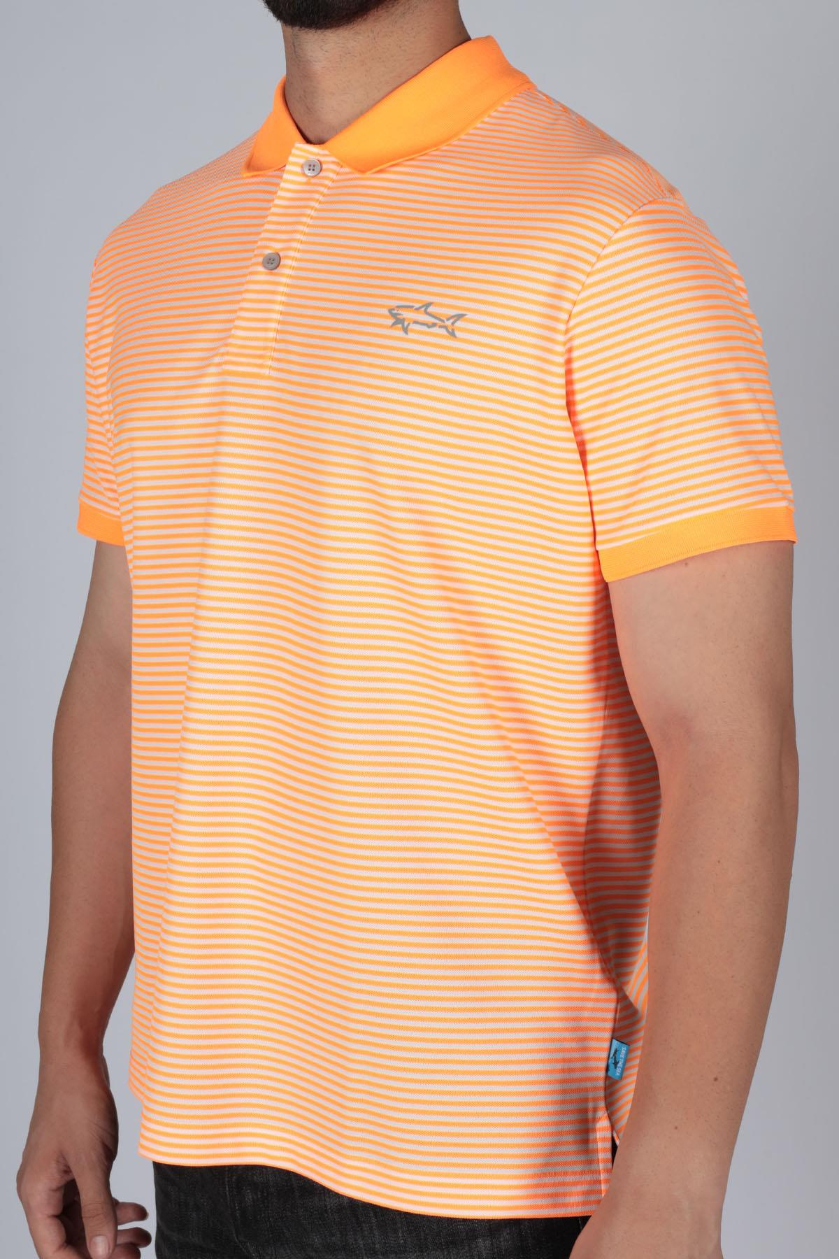 Paul Shark Paul Shark Erkek Regular Fit Düz Kısa Kollu Turuncu Polo Yaka T-Shirt 23411265-178