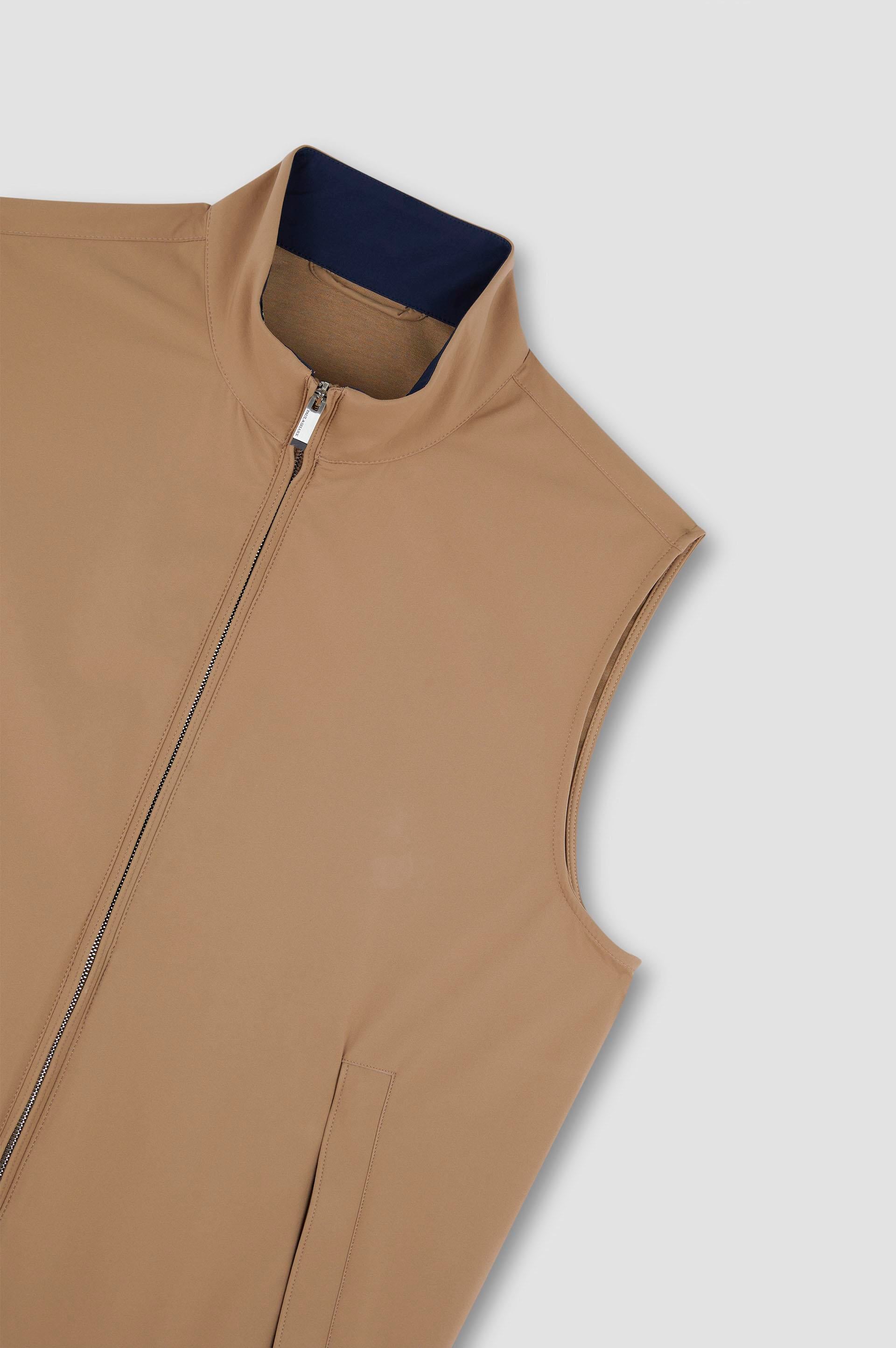 Paul Shark Paul Shark Erkek Regular Fit Dik Yaka Fermuarlı İç Cepli Kahverengi Yelek 25412621-627