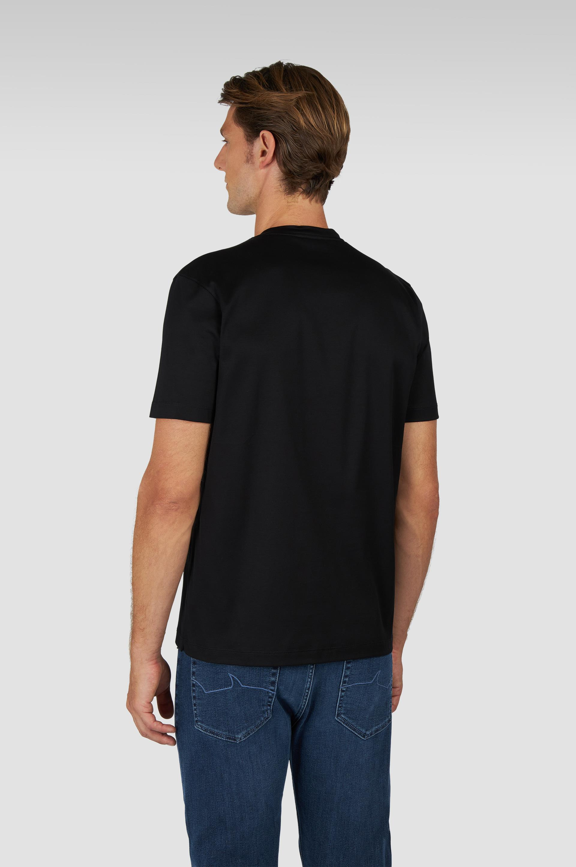 Paul Shark Paul Shark Erkek Regular Fit Yuvarlak Yakalı %100 Pamuklu Shark Logolu Kısa Kollu Siyah-Altın T-Shirt 15311610-11G