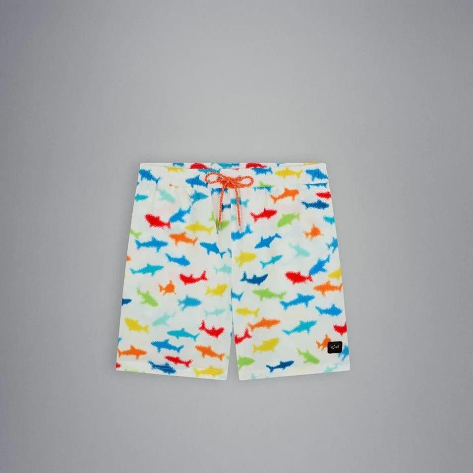 Paul Shark Paul Shark Erkek Regular Fit Desenli Beyaz Mayo 23415050-010