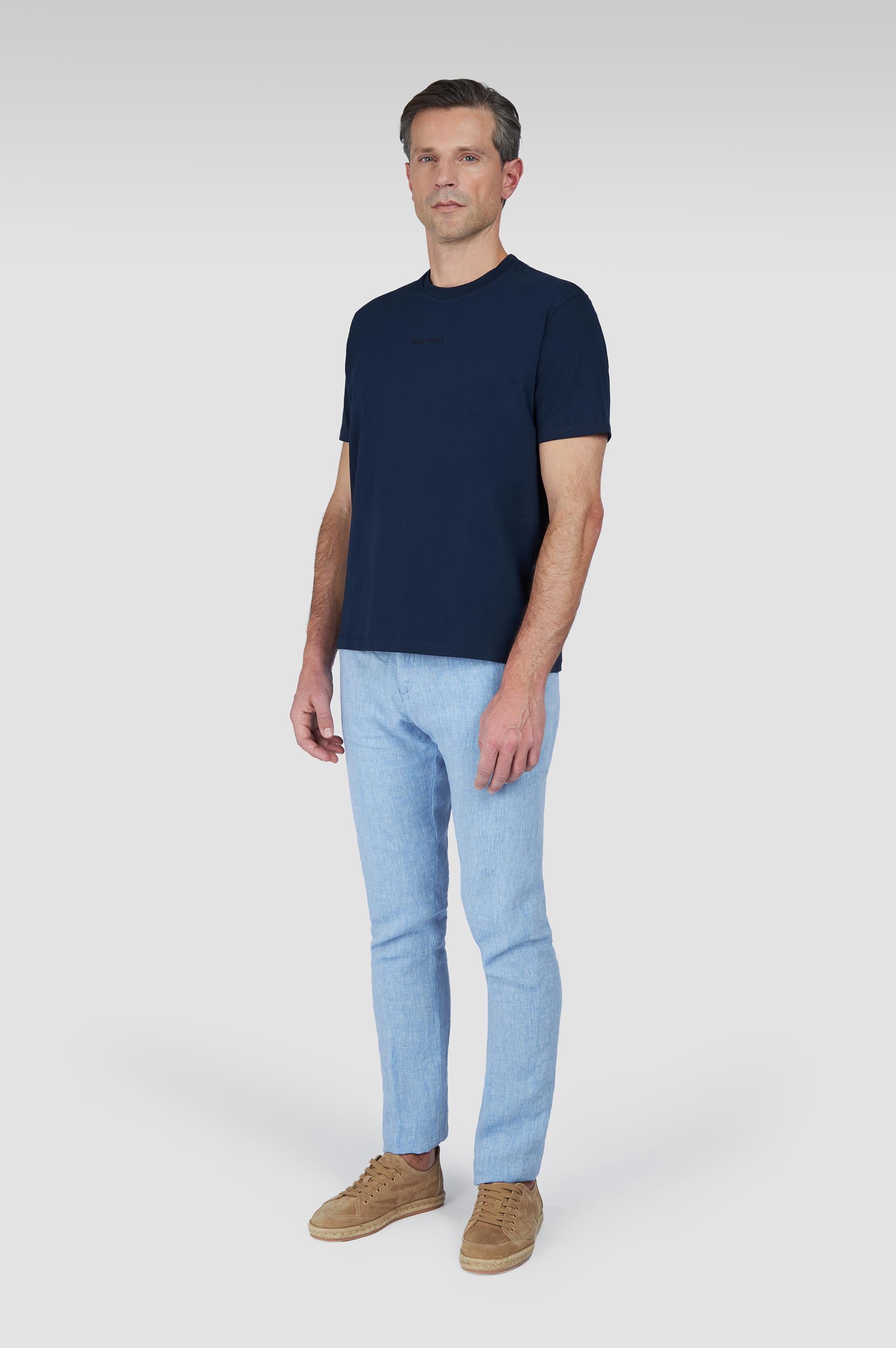 Paul Shark Paul Shark Erkek Regular Fit Yuvarlak Yaka İnce %100 Pamuklu Kısa Kollu Lacivert T-Shirt 25411060-013