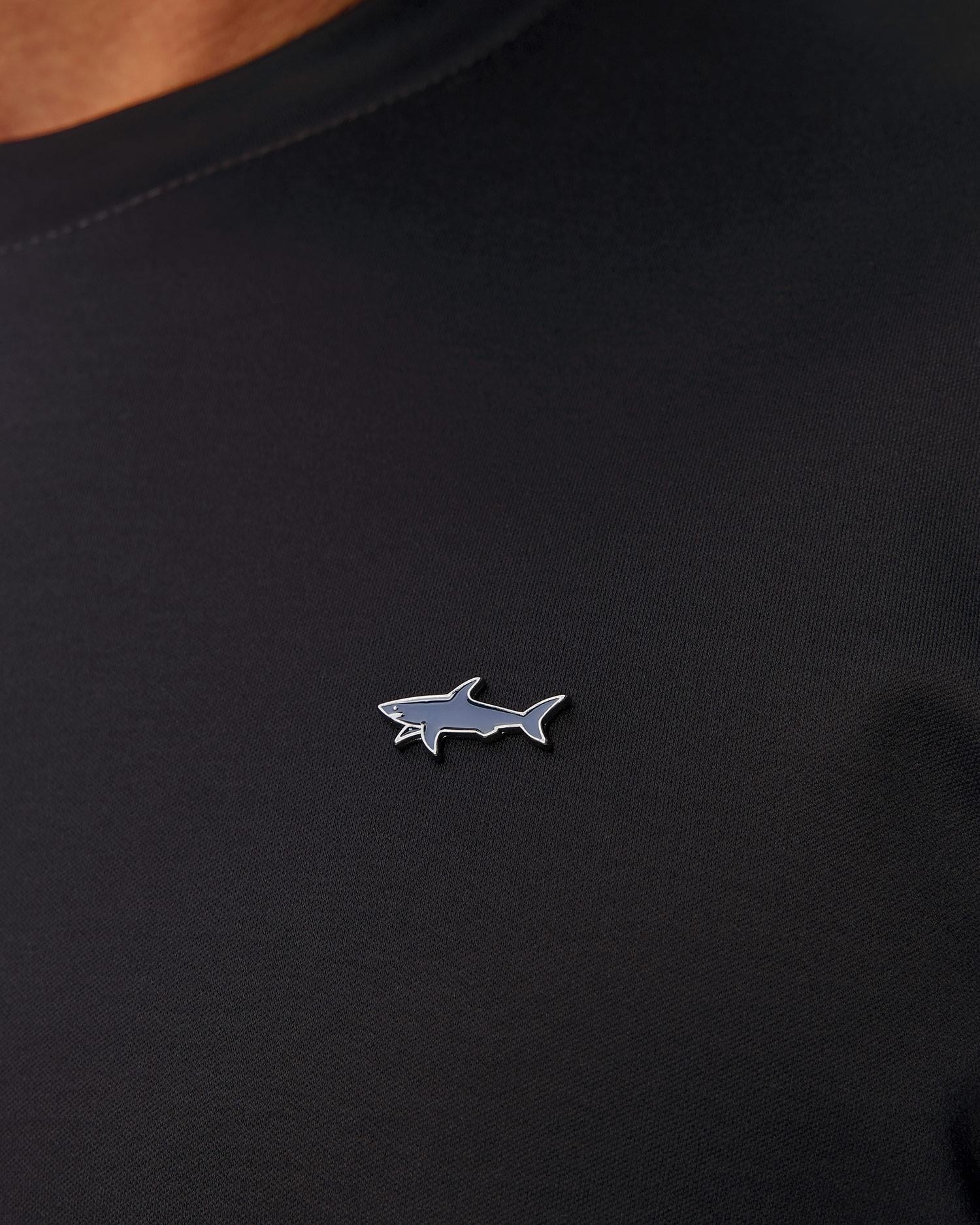 Paul Shark Paul Shark Erkek Regular Fit Yuvarlak Yakalı %100 Pamuklu Shark Logolu Kısa Kollu Lacivert-Gümüş T-Shirt 15311610-50F