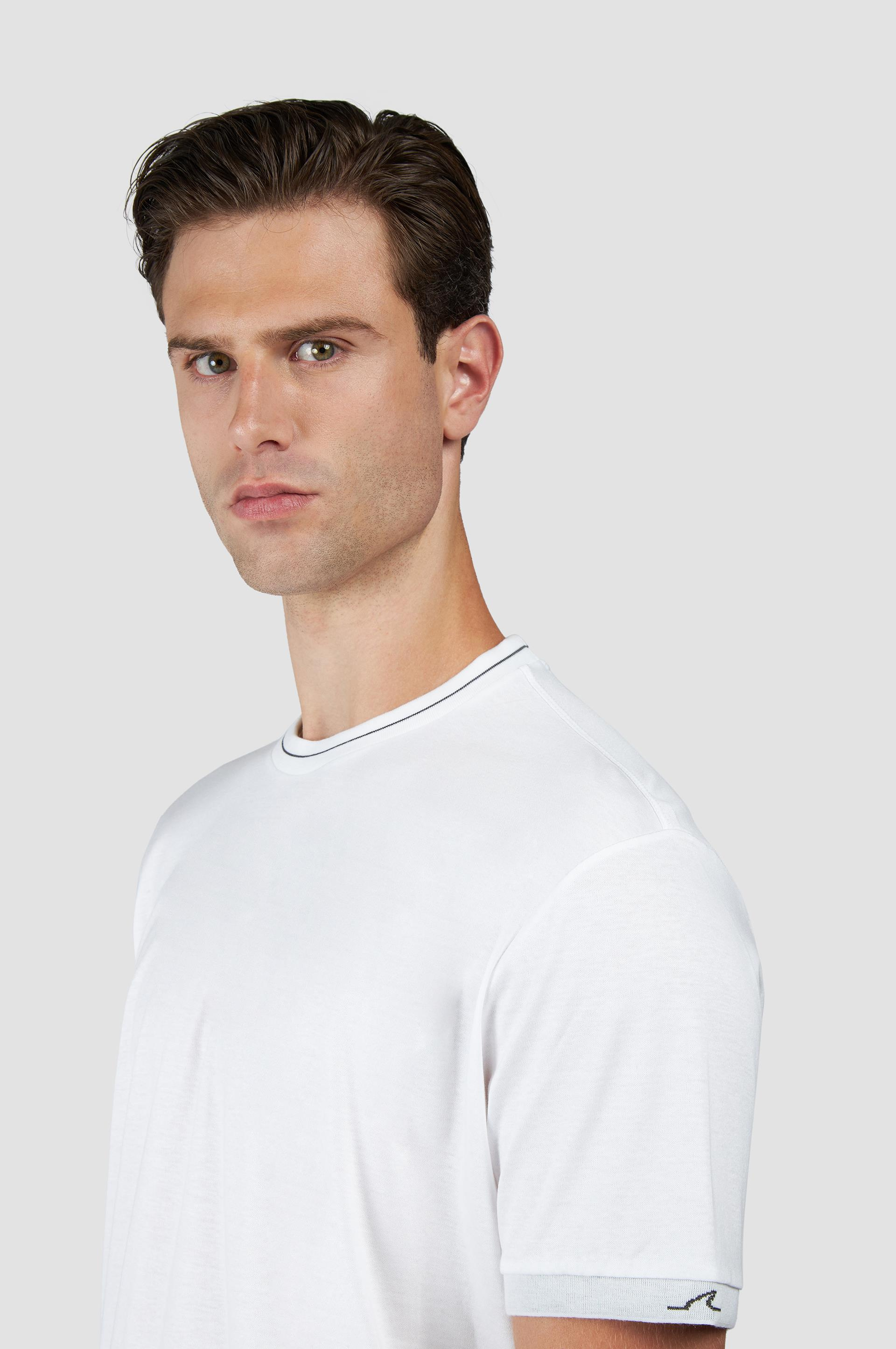 Paul Shark Paul Shark Erkek Regular Fit Pamuklu Yuvarlak Yakalı Shark Logo İşlemeli Kısa Kollu Bej T-Shirt 15311627-46A