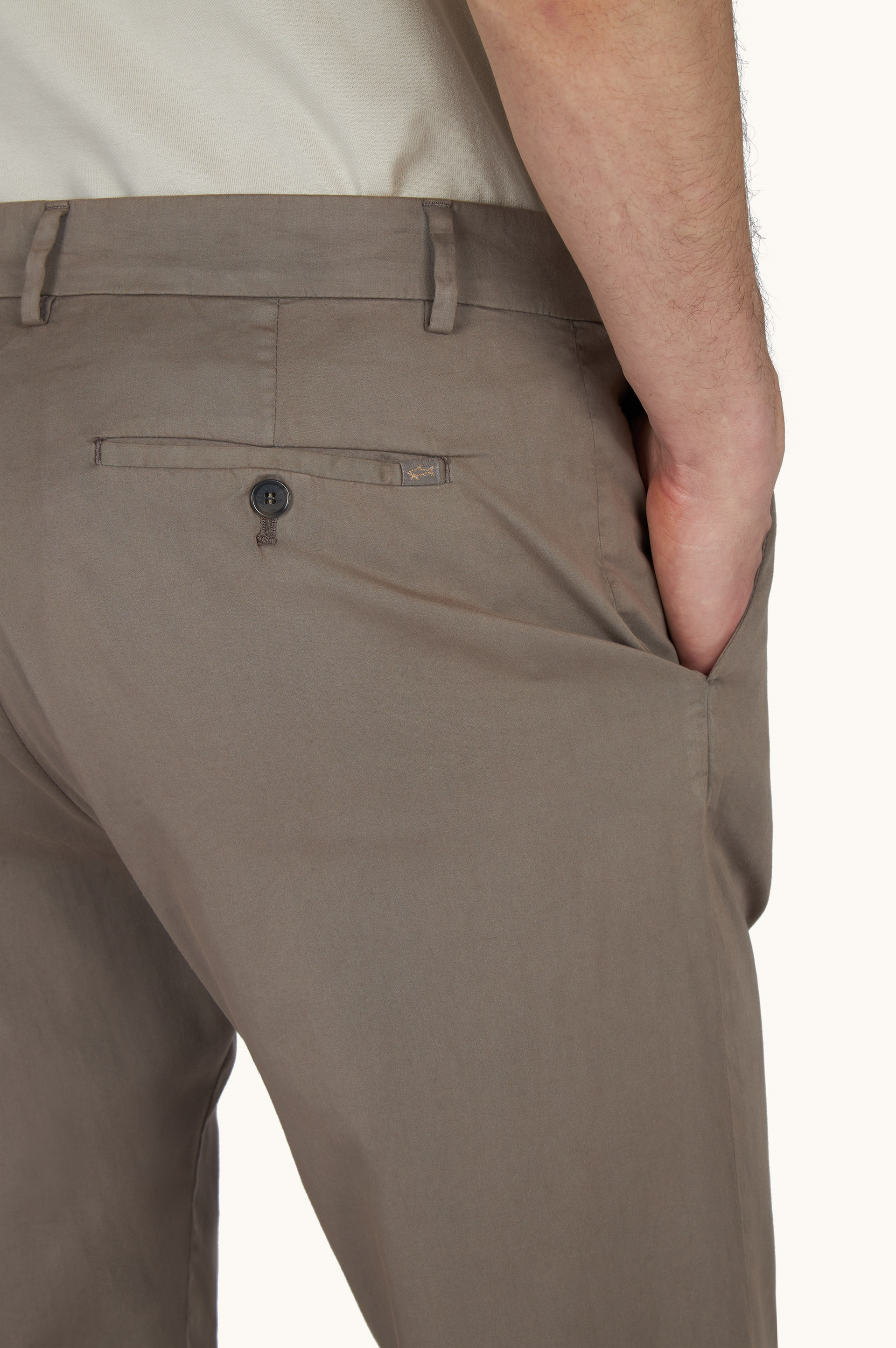 Paul Shark Paul Shark Erkek Regular Fit Normal Bel Daralan Paça Pamuklu Haki Pantolon 25414043-090