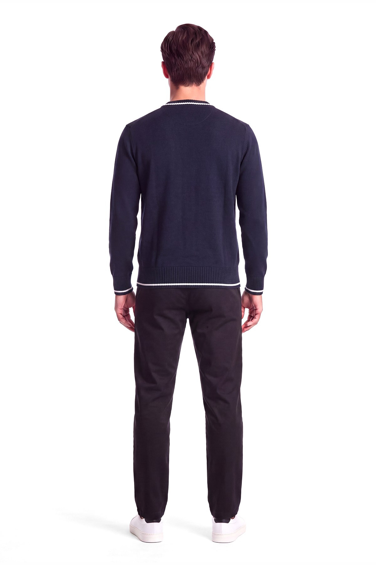Paul Shark Paul Shark Erkek Regular Fit Yuvarlak Yakalı Yumuşak Yün Kumaşlı Uzun Kollu Lacivert Kazak 16311068-050