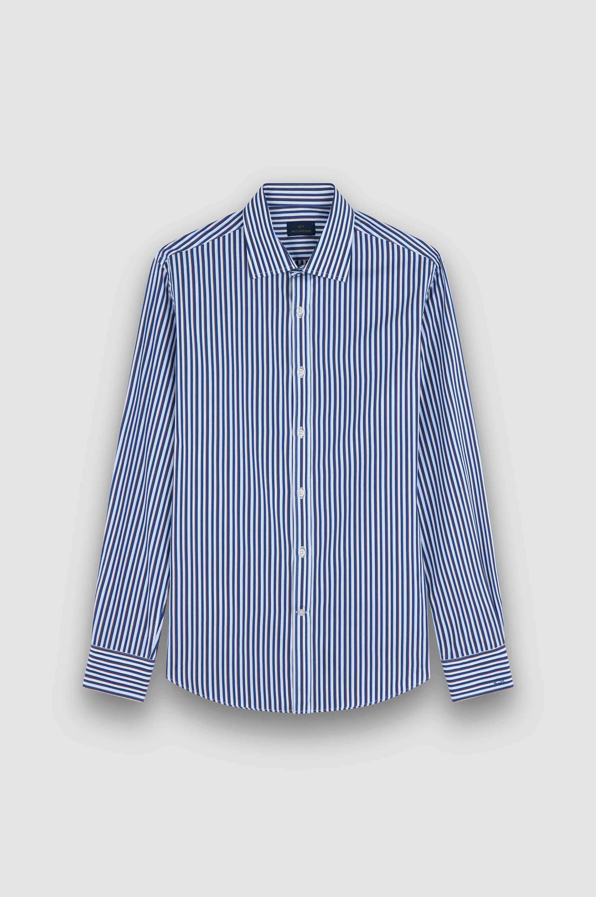Paul Shark Paul Shark Erkek Regular Fit Çizgili Pamuklu Uzun Kollu Çok Renkli Gömlek 15313053CF-V14