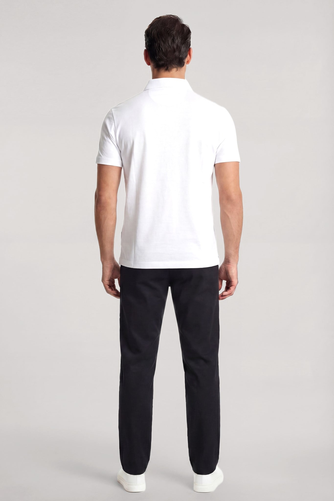 Paul Shark Paul Shark Erkek Regular Fit Logo Detaylı Pamuklu Kısa Kollu Beyaz Polo Yaka T-Shirt 26411262SM-010