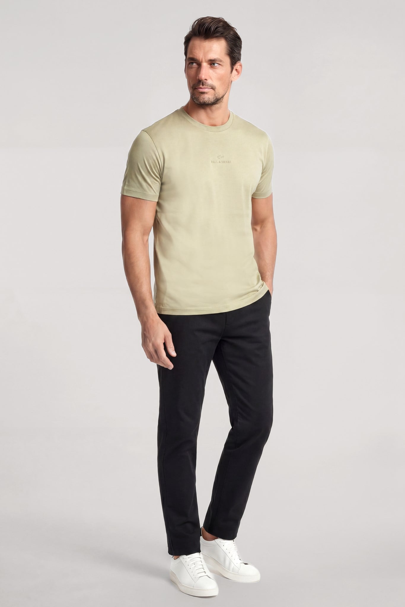 Paul Shark Paul Shark Erkek Regular Fit Yuvarlak Yakalı Pamuklu Logo İşlemeli Kısa Kollu Yeşil T-Shirt 26411049-722