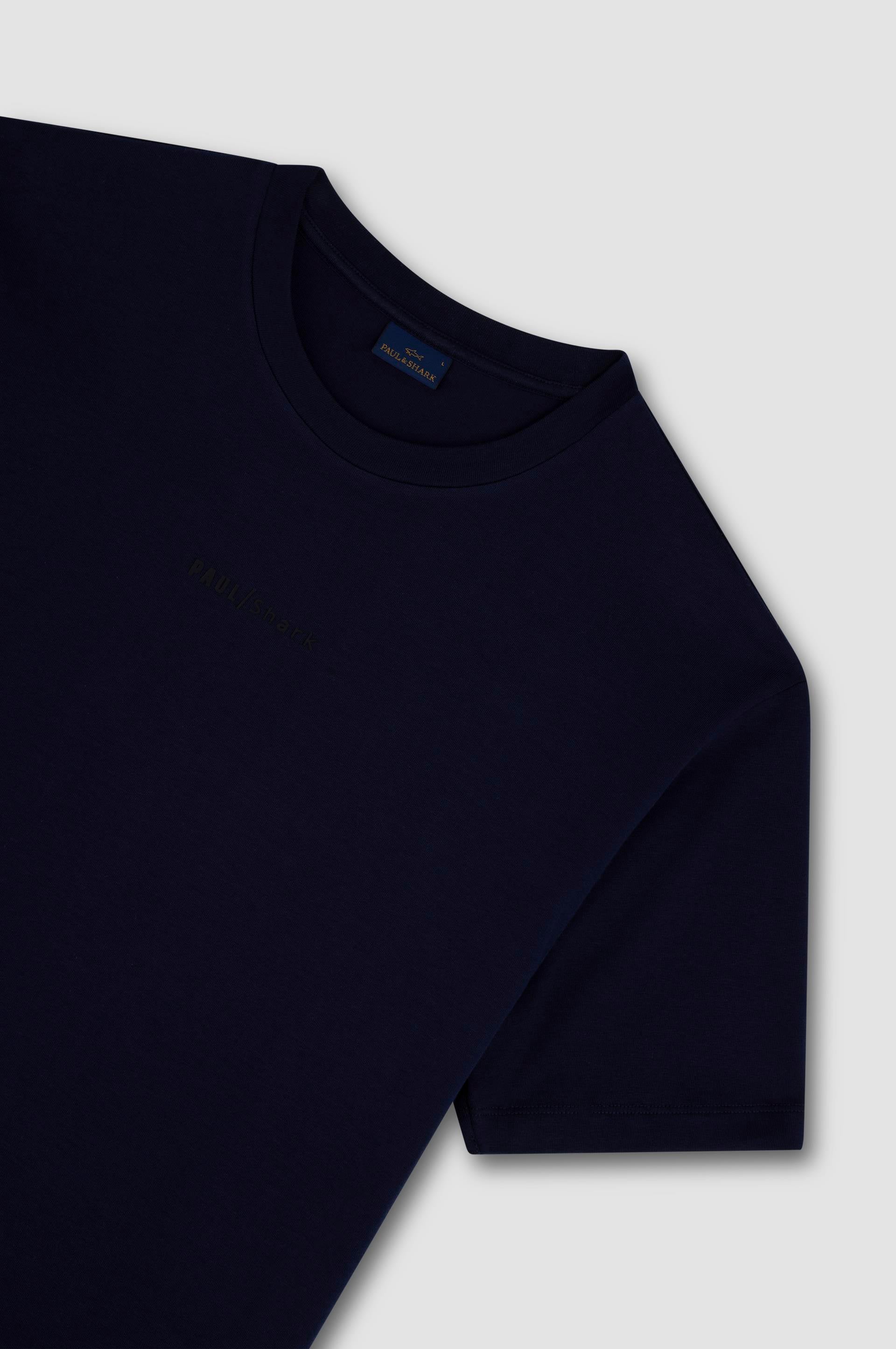 Paul Shark Paul Shark Erkek Regular Fit Yuvarlak Yaka İnce %100 Pamuklu Kısa Kollu Lacivert T-Shirt 25411060-013