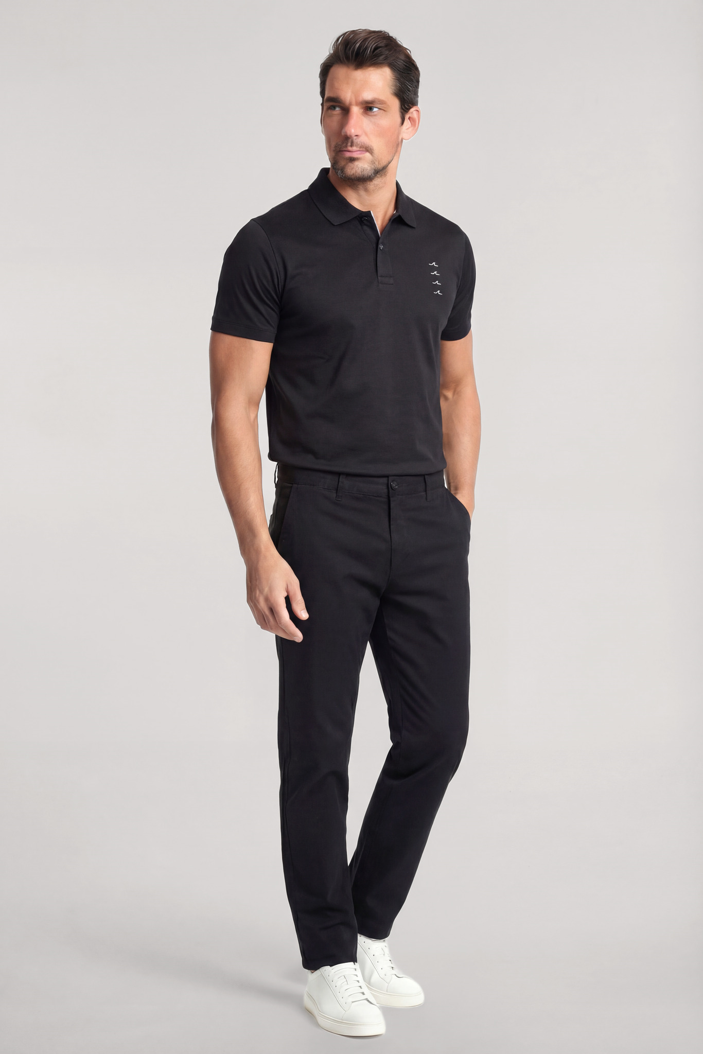 Paul Shark Paul Shark Erkek Regular Fit %100 Pamuklu Logo Detaylı Kısa Kollu Siyah Polo Yaka T-Shirt 26411236-011