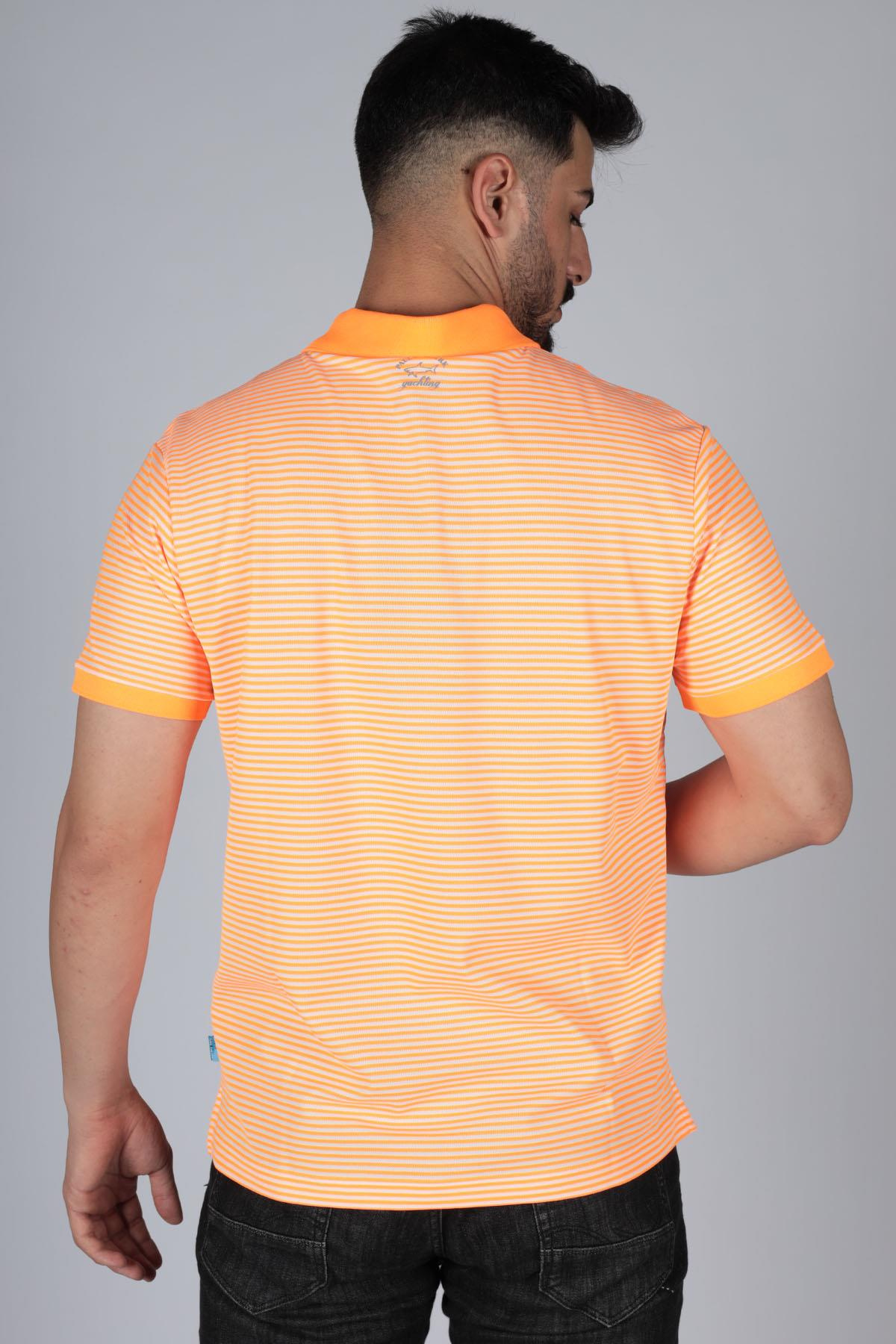 Paul Shark Paul Shark Erkek Regular Fit Düz Kısa Kollu Turuncu Polo Yaka T-Shirt 23411265-178