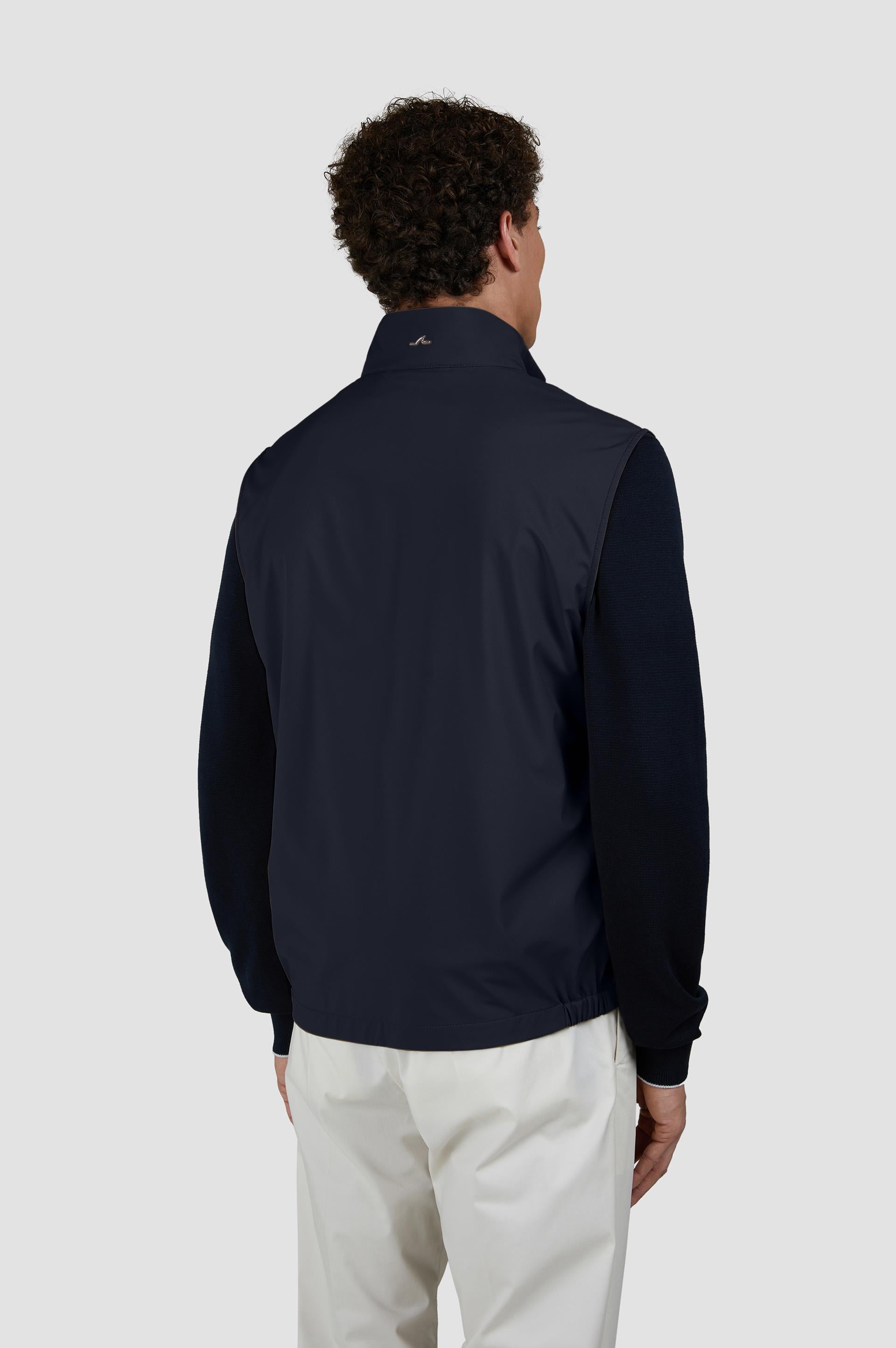 Paul Shark Paul Shark Erkek Regular Fit Dik Yaka Fermuarlı İç Cepli Lacivert Yelek 25412621-013