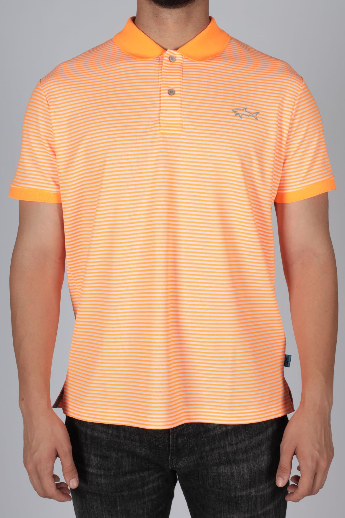 Paul Shark Paul Shark Erkek Regular Fit Düz Kısa Kollu Turuncu Polo Yaka T-Shirt 23411265-178