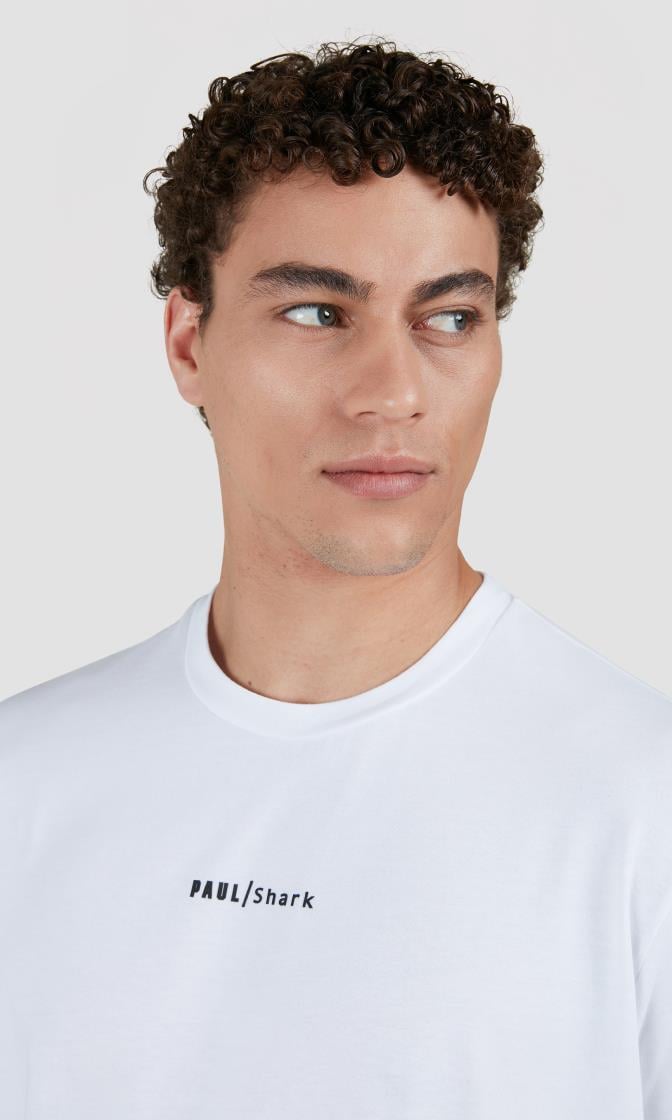 Paul Shark Paul Shark Erkek Regular Fit Yuvarlak Yaka İnce %100 Pamuklu Kısa Kollu Beyaz T-Shirt 25411060-010