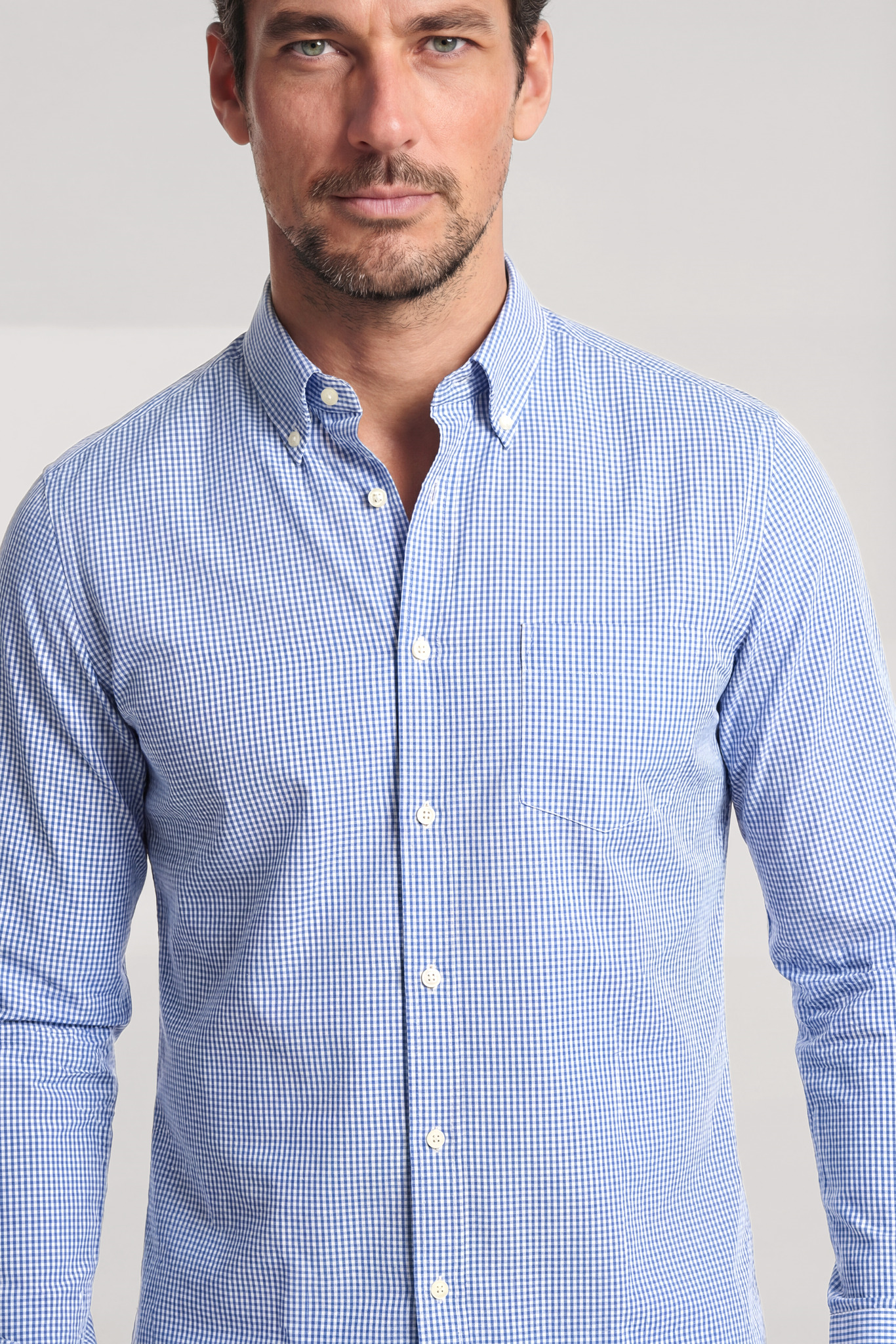 Paul Shark Paul Shark Erkek Slim Fit Pamuklu Gömlek Yaka Uzun Kollu Beyaz Gömlek 99313010-S74