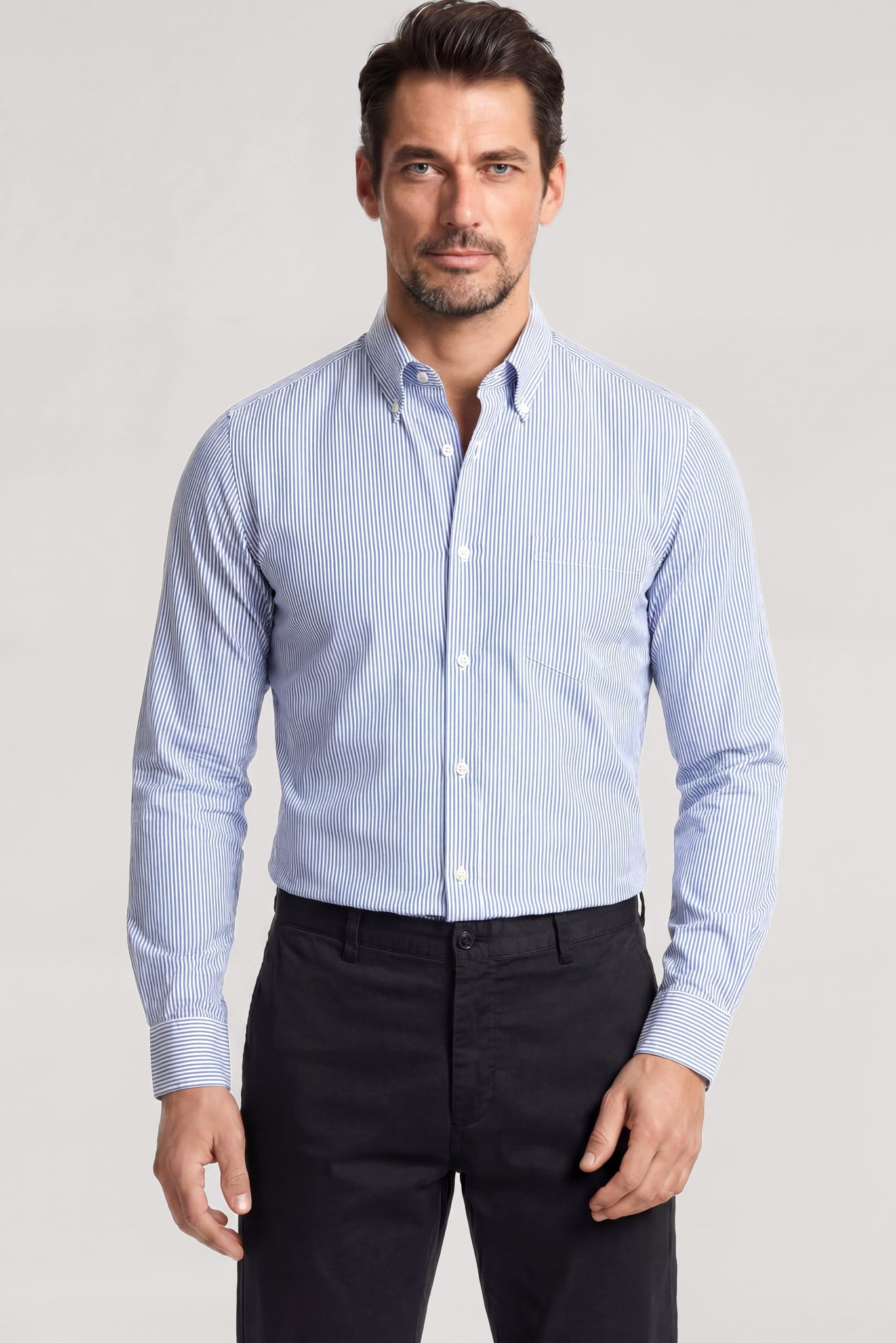 Paul Shark Paul Shark Erkek Slim Fit Pamuklu Gömlek Yaka Uzun Kollu Beyaz1 Gömlek 99313010-V12