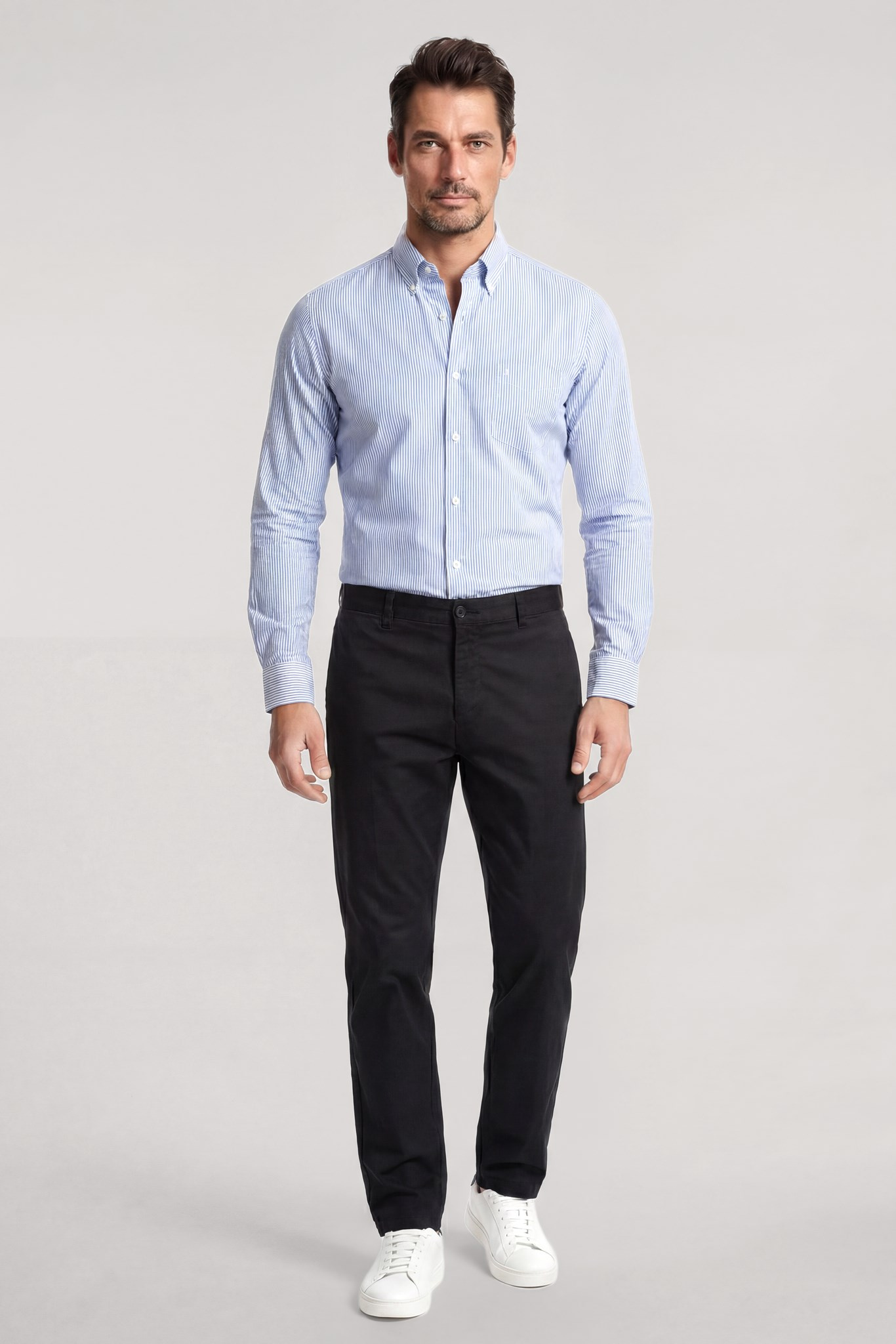 Paul Shark Paul Shark Erkek Slim Fit Pamuklu Gömlek Yaka Uzun Kollu Beyaz1 Gömlek 99313010-V12