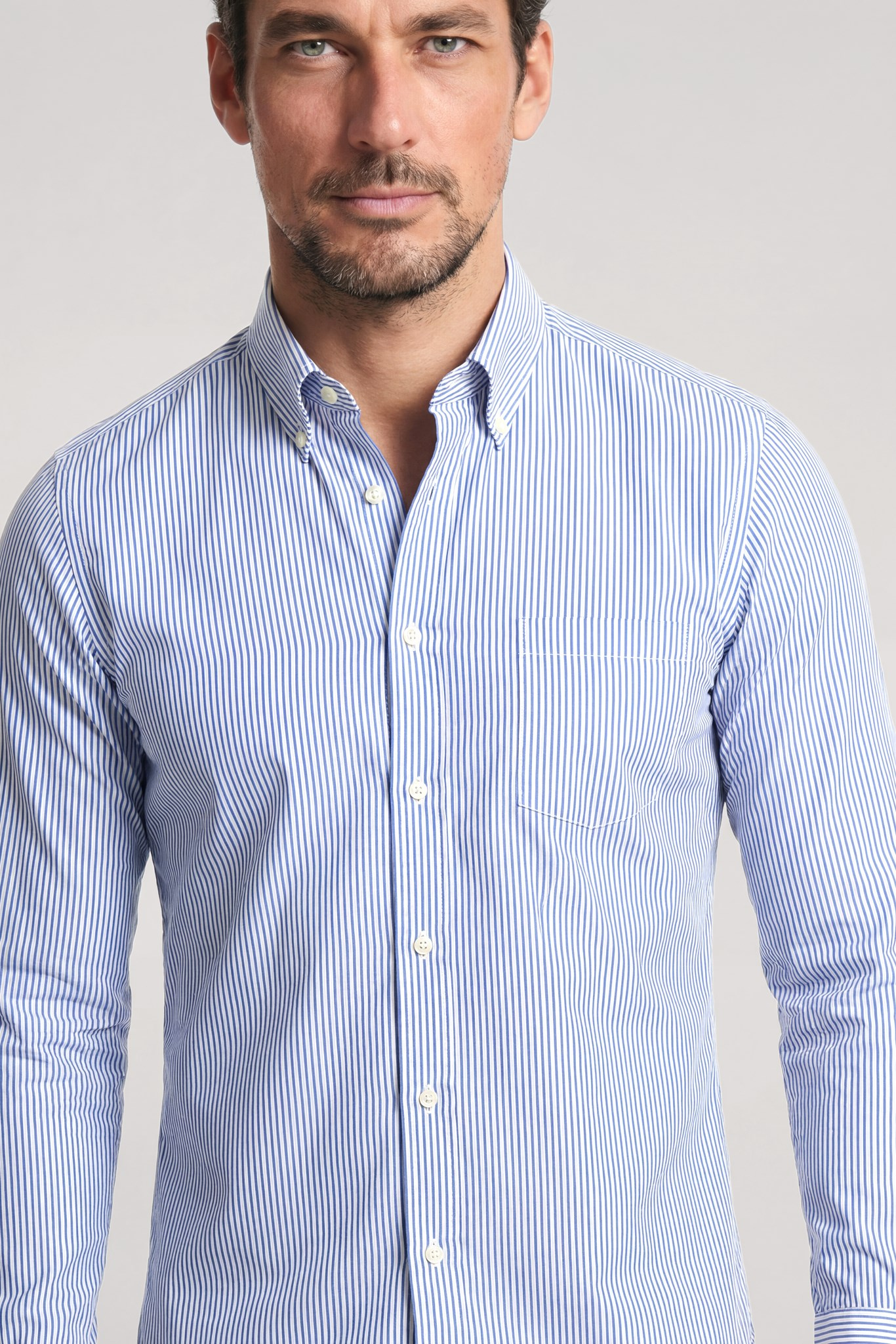 Paul Shark Paul Shark Erkek Slim Fit Pamuklu Gömlek Yaka Uzun Kollu Beyaz1 Gömlek 99313010-V12