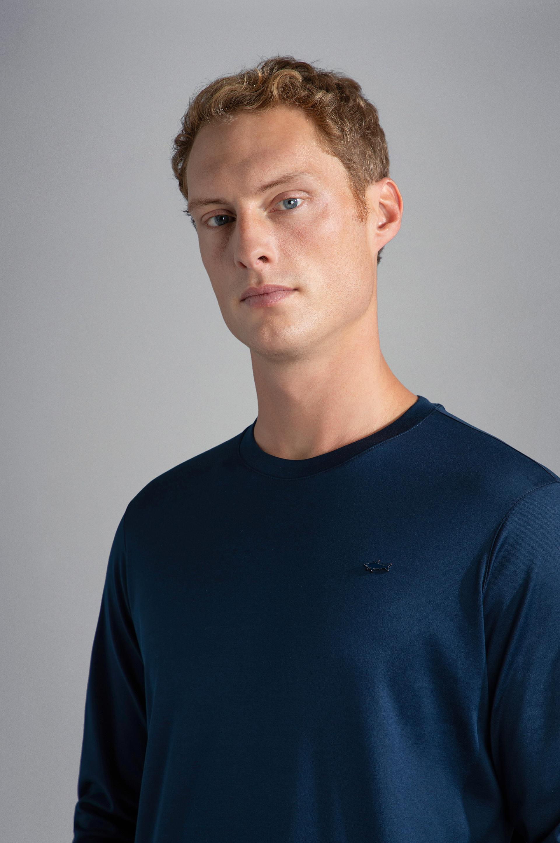 Paul Shark Paul Shark Erkek Uzun Kollu Yuvarlak Yakalı Günlük Kullanım Lacivert T-Shirt 12311650-013