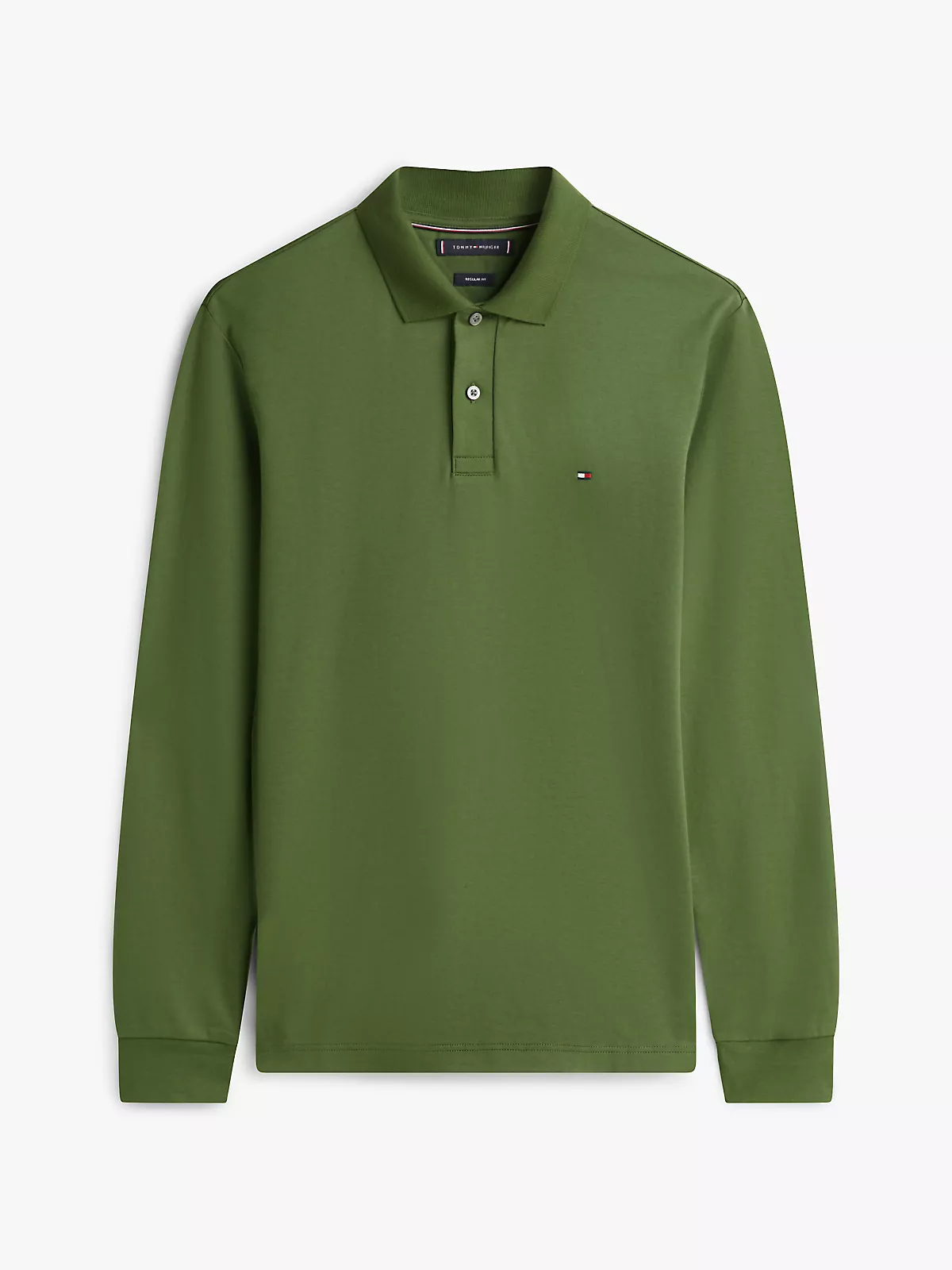 Tommy Hilfiger Tommy Hilfiger Erkek %100 Pamuklu Normal Kesim Uzun Kollu Yeşil Polo Yaka T-Shirt MW0MW37317-L01