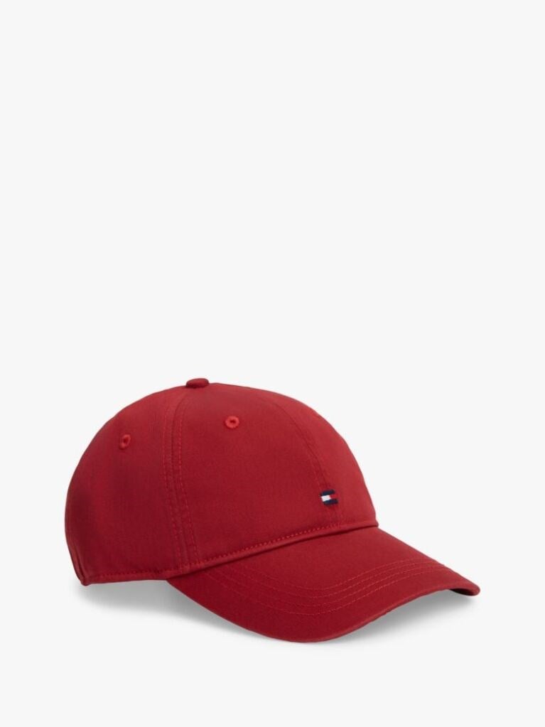 Tommy Hilfiger Tommy Hilfiger Erkek %100 Organik Pamuklu Ayarlanabilir Metal Tokalı Bayrak Logo Nakışlı Kırmızı Şapka AM0AM14099-XIT