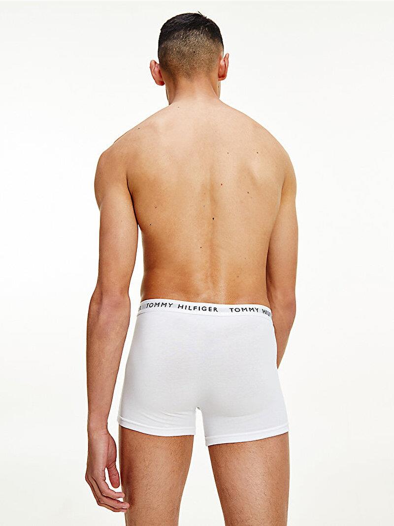 Tommy Hilfiger Tommy Hilfiger Erkek Beli Lastikli Logolu Rahat Kesim Beyaz Boxer UM0UM02203-0VL