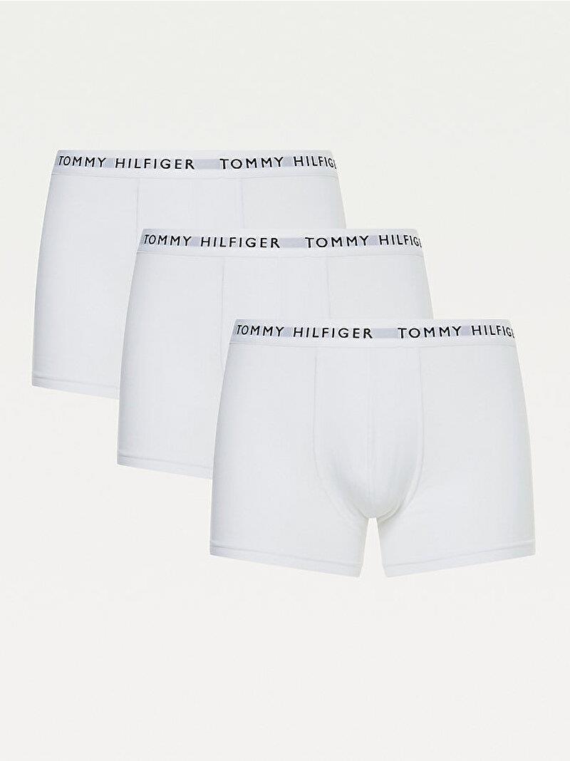 Tommy Hilfiger Tommy Hilfiger Erkek Beli Lastikli Logolu Rahat Kesim Beyaz Boxer UM0UM02203-0VL
