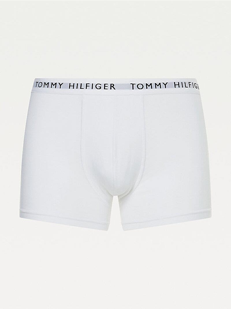 Tommy Hilfiger Tommy Hilfiger Erkek Beli Lastikli Logolu Rahat Kesim Beyaz Boxer UM0UM02203-0VL