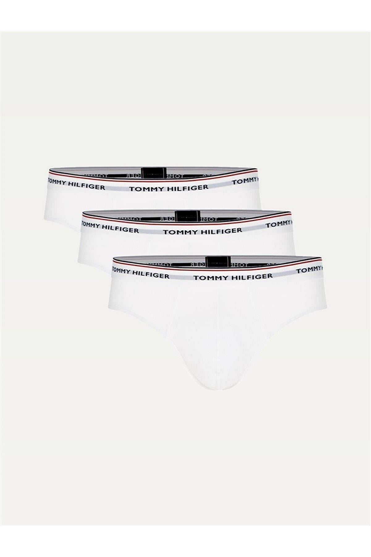 Tommy Hilfiger Tommy Hilfiger Erkek Beli Lastikli Kısa Boy Logolu Dokuma Kumaş Beyaz Boxer 1U87903766-100