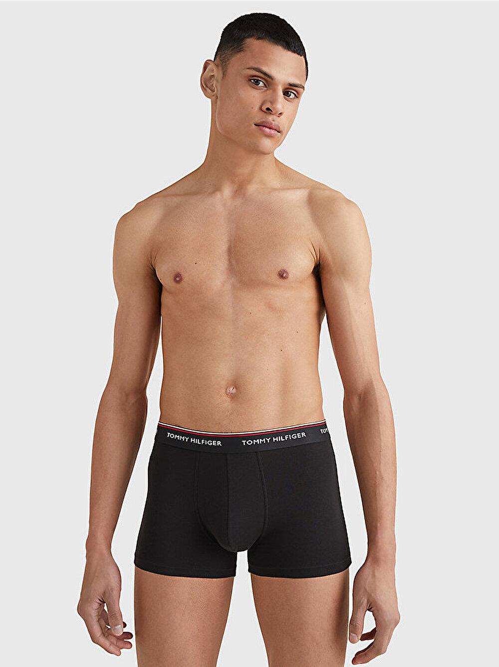 Tommy Hilfiger Tommy Hilfiger Erkek Beli Lastikli Kısa Boy Logolu Dokuma Kumaş Siyah Boxer 1U87903842-990