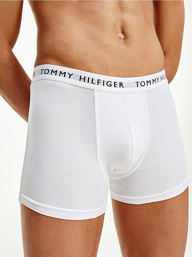 Tommy Hilfiger Tommy Hilfiger Erkek Beli Lastikli Logolu Rahat Kesim Beyaz Boxer UM0UM02203-0VL