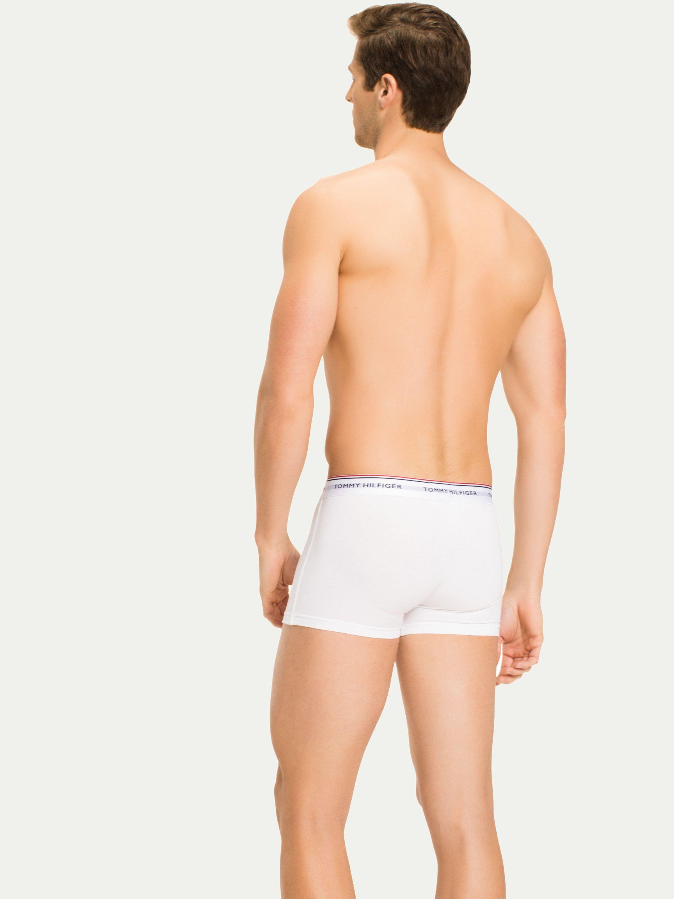 Tommy Hilfiger Tommy Hilfiger Erkek Beli Lastikli Kısa Boy Logolu Dokuma Kumaş Beyaz Boxer 1U87903842-100
