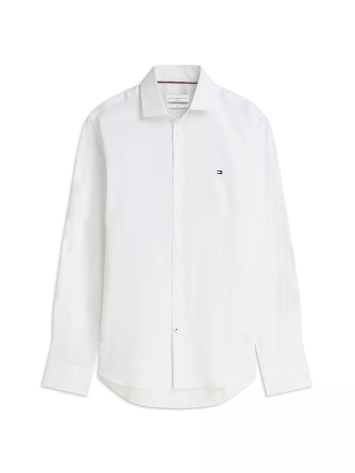 Tommy Hilfiger Tommy Hilfiger Erkek Dar Kesim Organik Pamuklu Logo Detaylı Uzun Kollu Beyaz Gömlek MW0MW43122-YBR