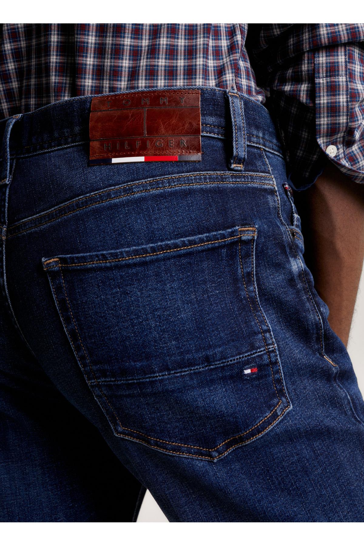 Tommy Hilfiger Tommy Hilfiger Erkek Denim Normal Belli Düz Model Günlük Kullanım Mavi Jeans MW0MW33347-1A8