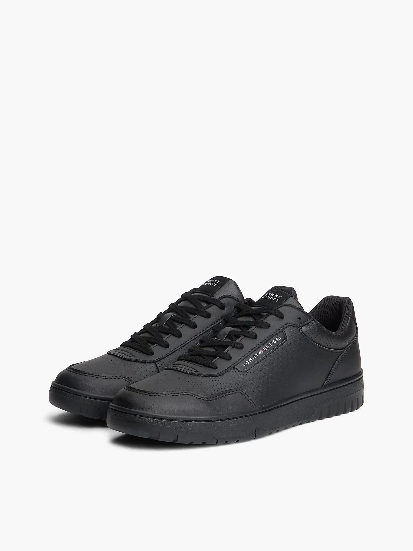Tommy Hilfiger Tommy Hilfiger Erkek Deri Bağlamalı Rahat Taban Düz Model Siyah Sneaker FM0FM05927-BDS