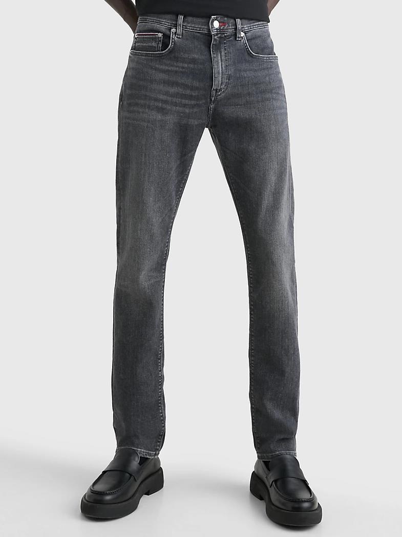 Tommy Hilfiger Tommy Hilfiger Erkek Denim Logolu Günlük Kullanım Siyah Jeans MW0MW31096-1B2