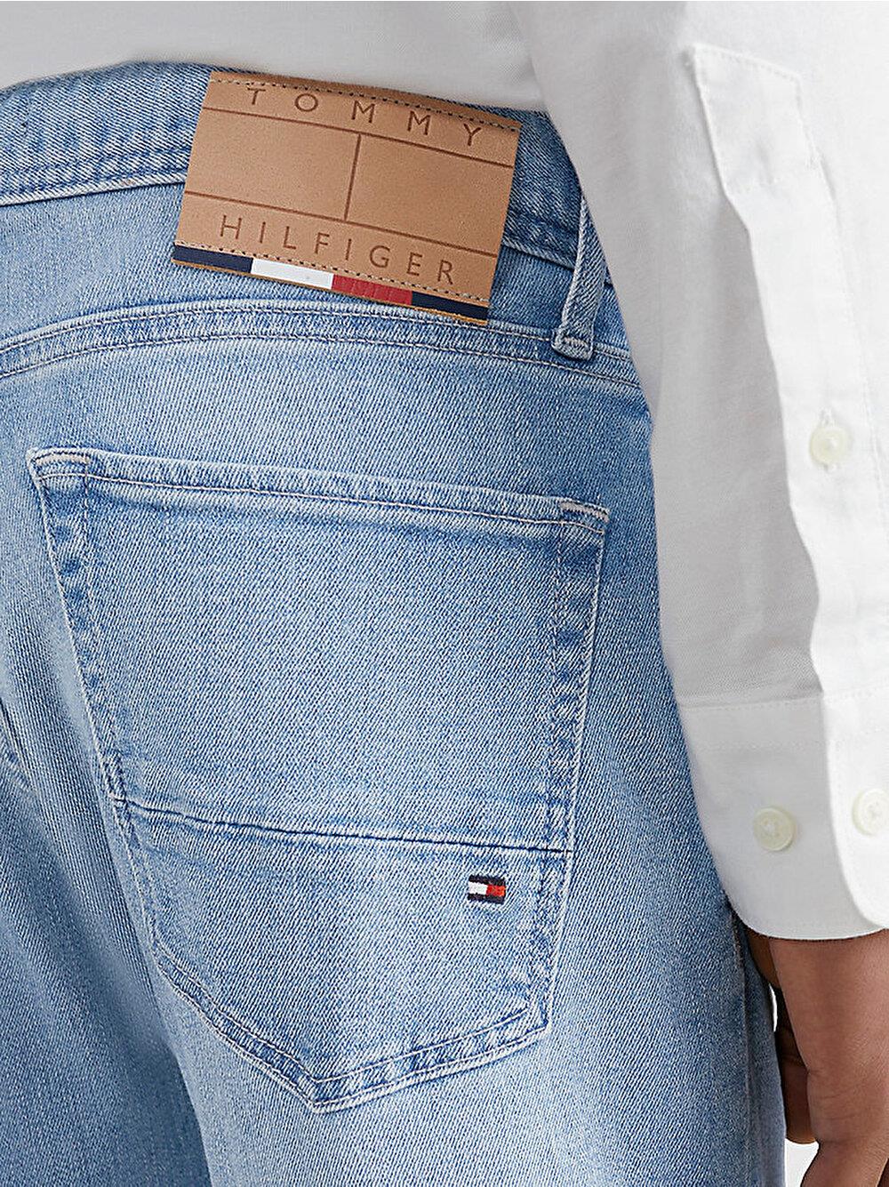 Tommy Hilfiger Tommy Hilfiger Erkek Denim Logolu Günlük Kullanım İndigo Jeans MW0MW31095-1AC