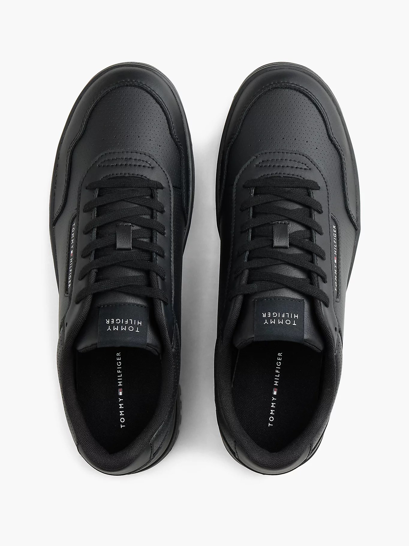Tommy Hilfiger Tommy Hilfiger Erkek Deri Bağlamalı Rahat Taban Düz Model Siyah Sneaker FM0FM05927-BDS