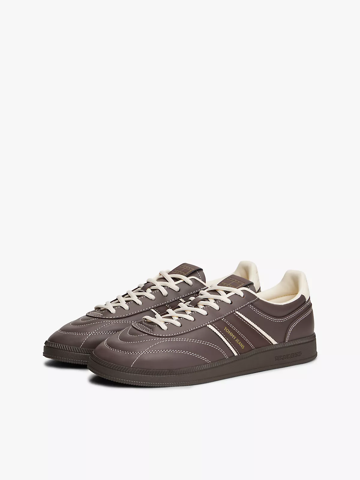 Tommy Hilfiger Tommy Hilfiger Erkek Dikiş Detaylı Düşük Bilekli Rahat Taban Deri Kahverengi Sneaker EM0EM01708-GW1
