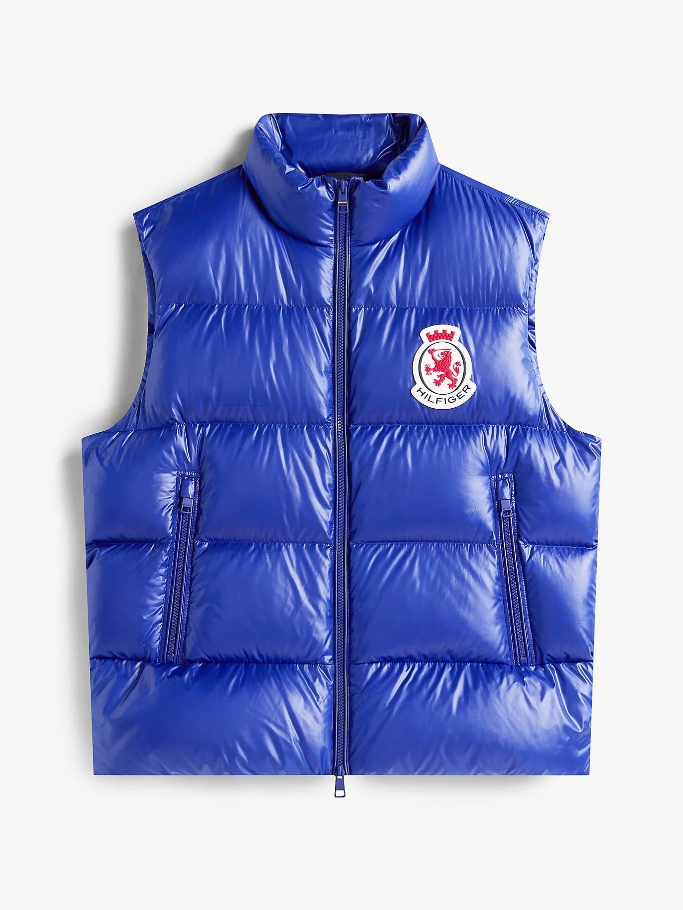 Tommy Hilfiger Tommy Hilfiger Erkek Dik Yaka Kolsuz Şişme Fermuar Kapama Mavi Yelek MW0MW41514-D03