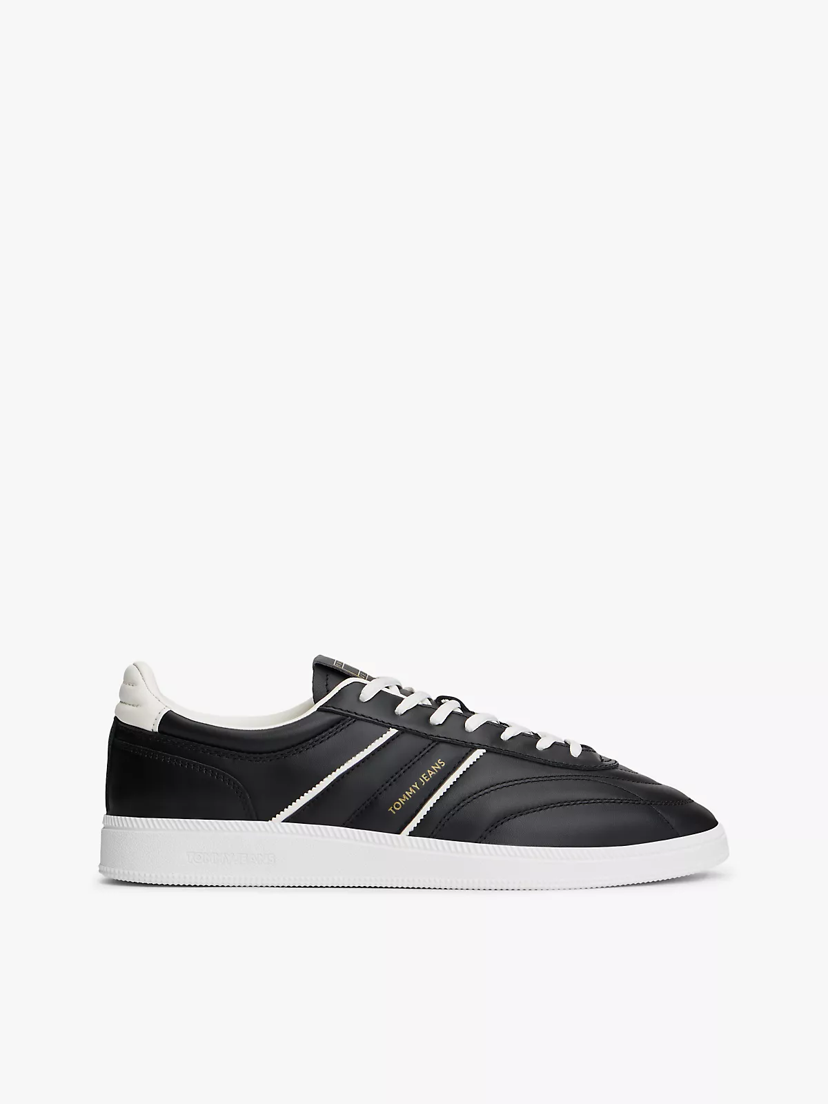 Tommy Hilfiger Tommy Hilfiger Erkek Dikiş Detaylı Düşük Bilekli Rahat Taban Deri Siyah Sneaker EM0EM01708-BDS